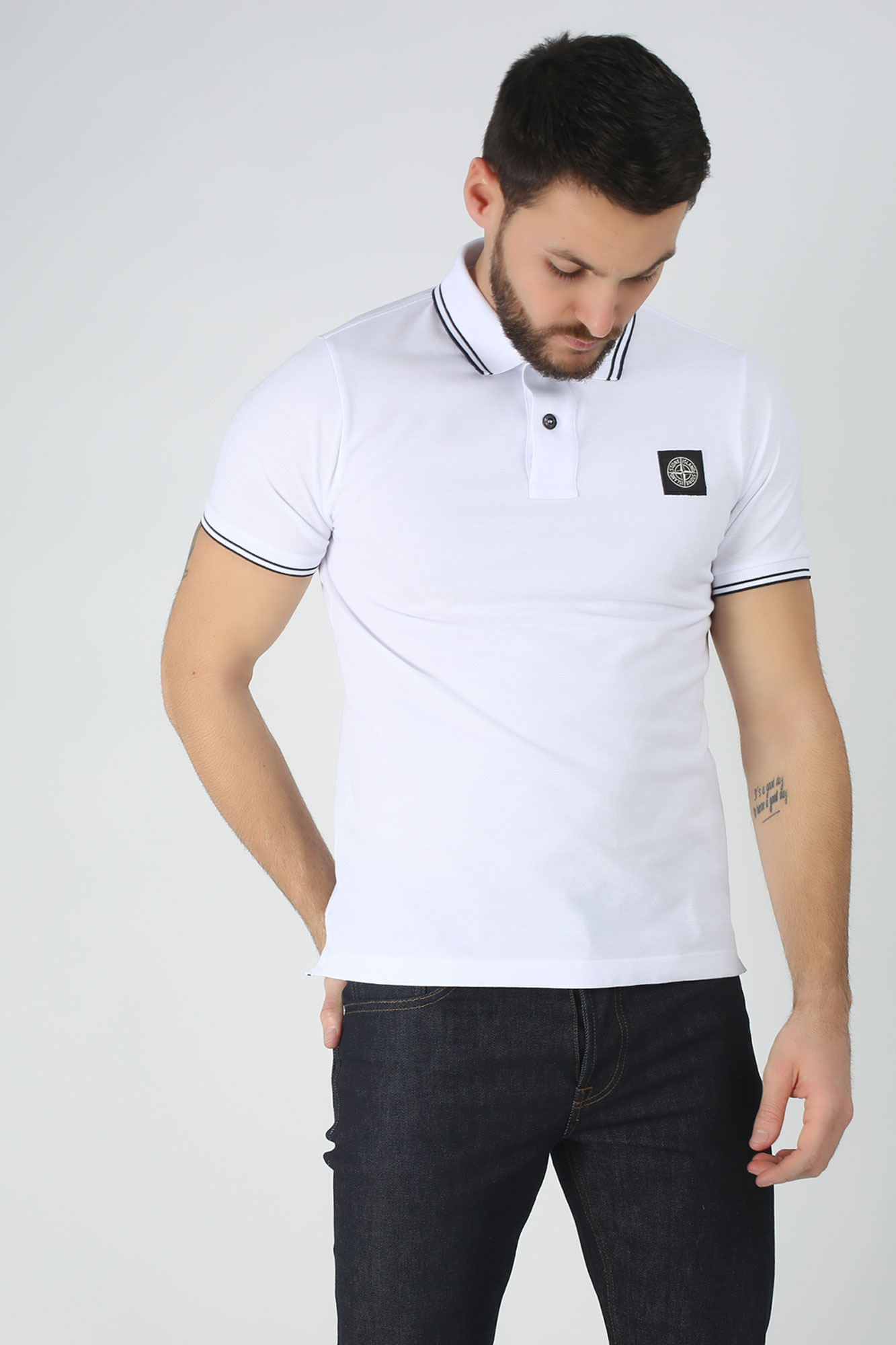 POLO STONE ISLAND BLANC 101522S18-V0001