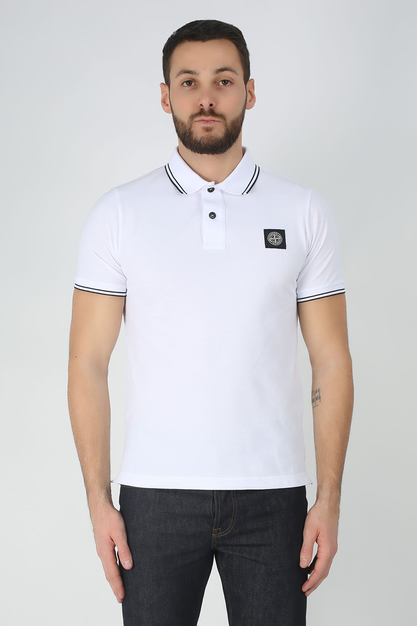 POLO STONE ISLAND BLANC 101522S18-V0001