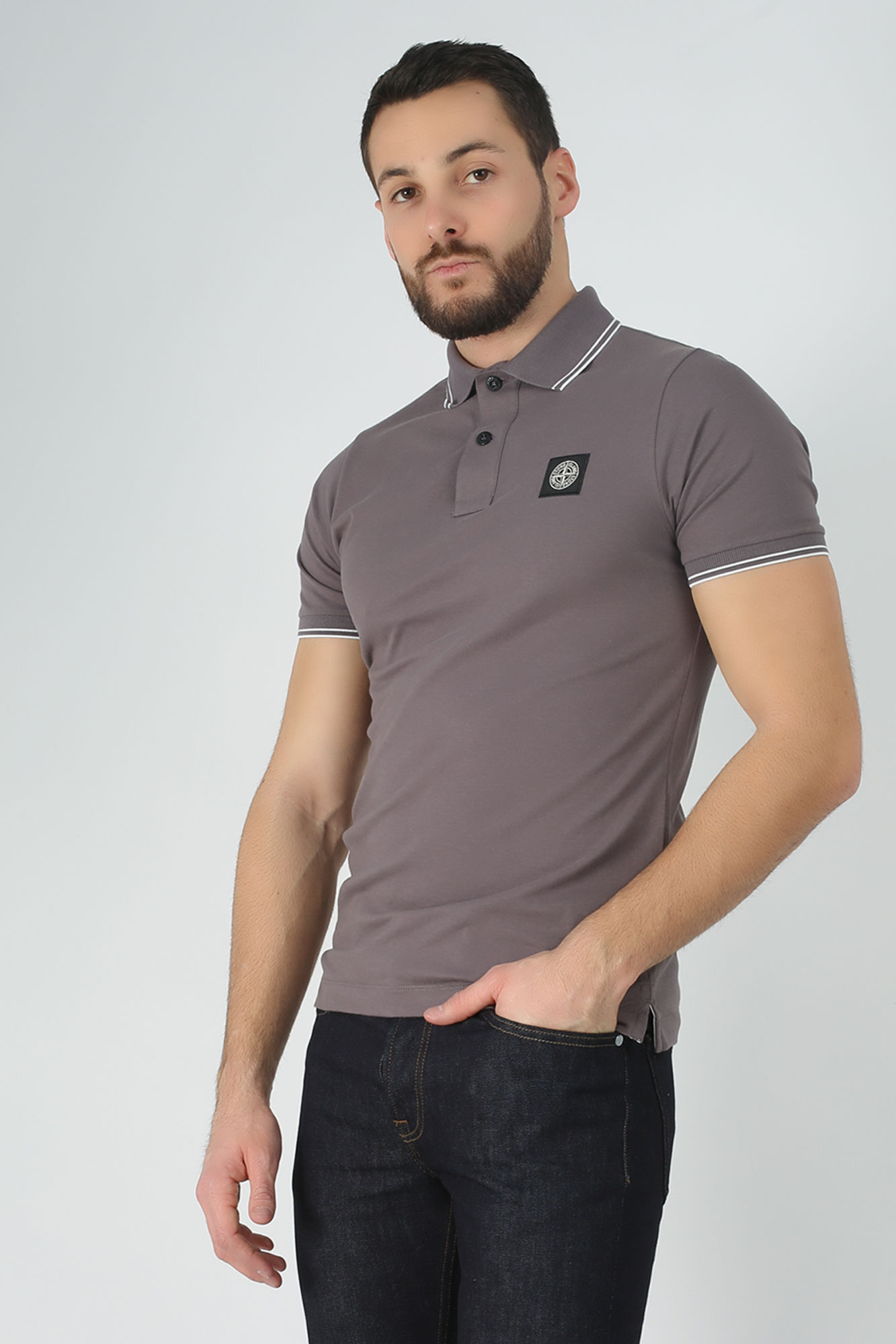 POLO STONE ISLAND BLEU GRIS 101522S18-V0063