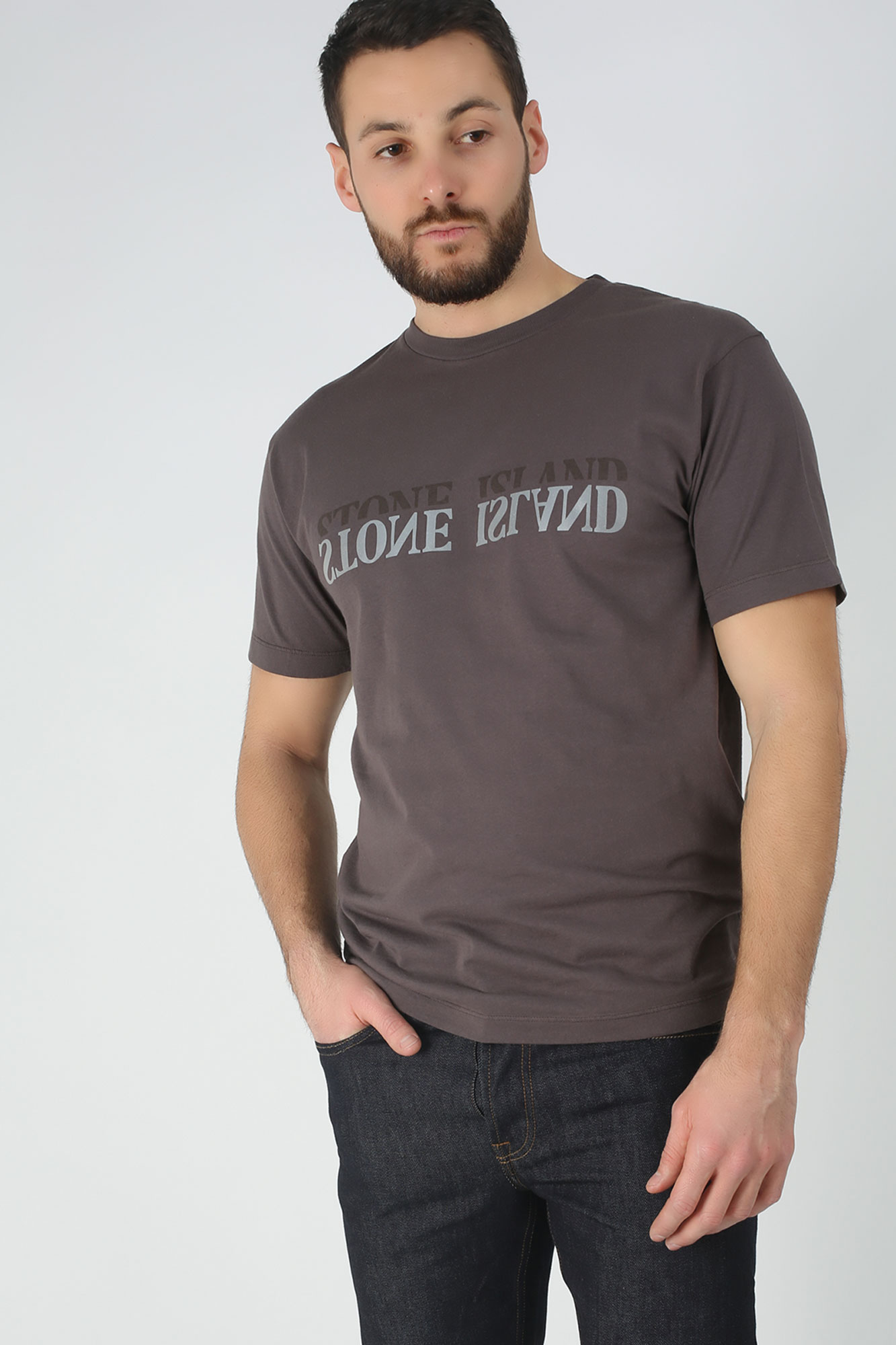 T-SHIRT STONE ISLAND BLEU GRIS 70152NS88-V0063