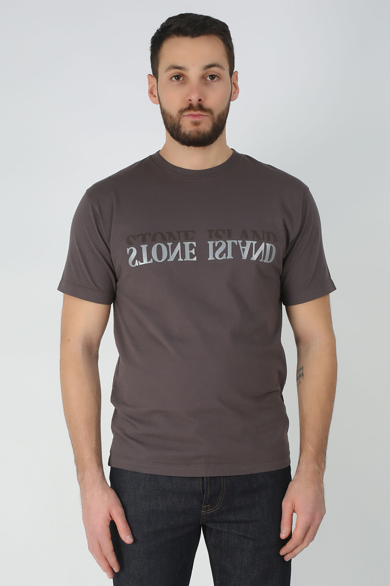 T-SHIRT STONE ISLAND BLEU GRIS 70152NS88-V0063