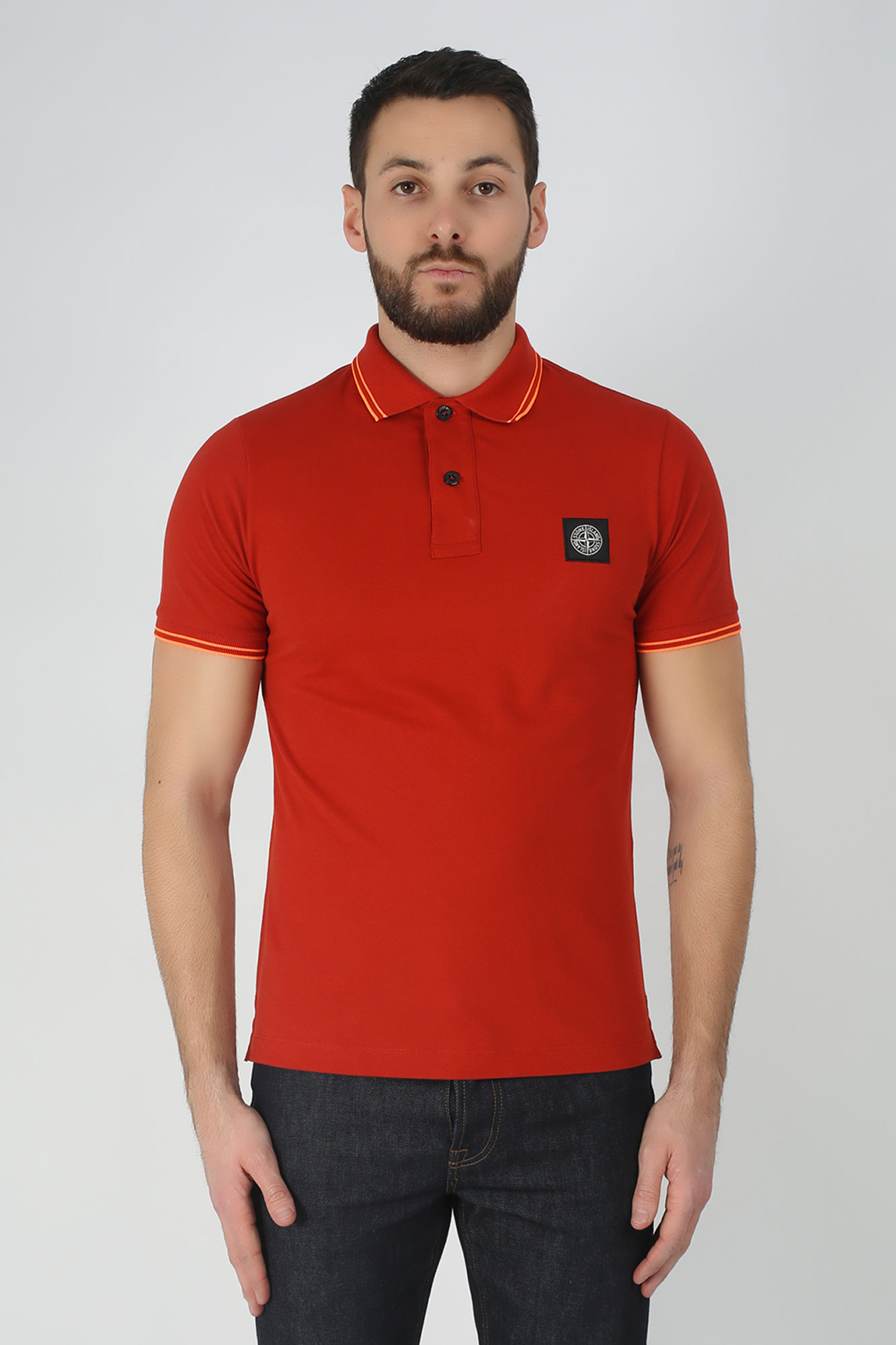 POLO STONE ISLAND ROUGE 101522S18-V2015
