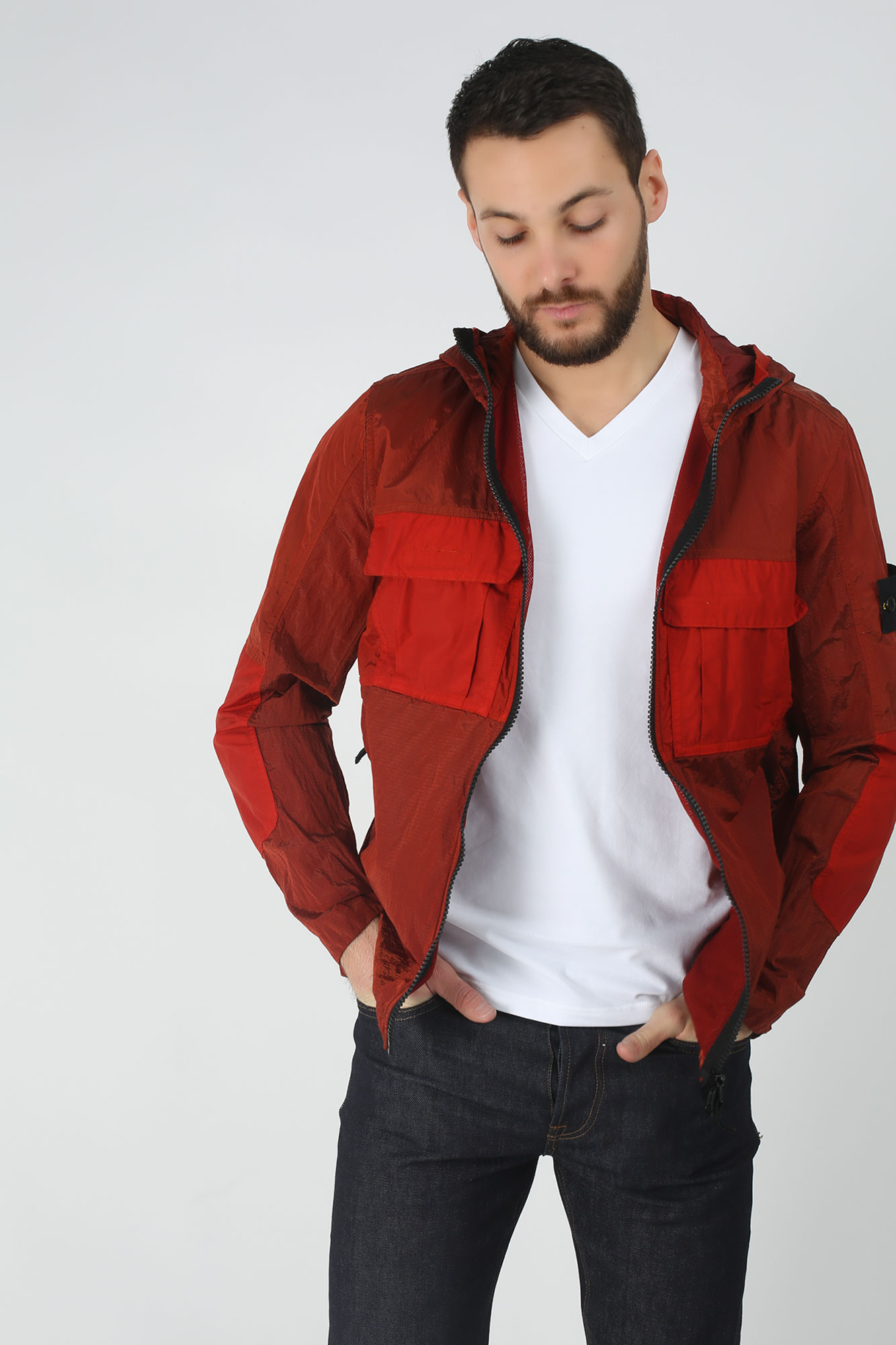 BLOUSON STONE ISLAND BRIQUE 701543632-V0015