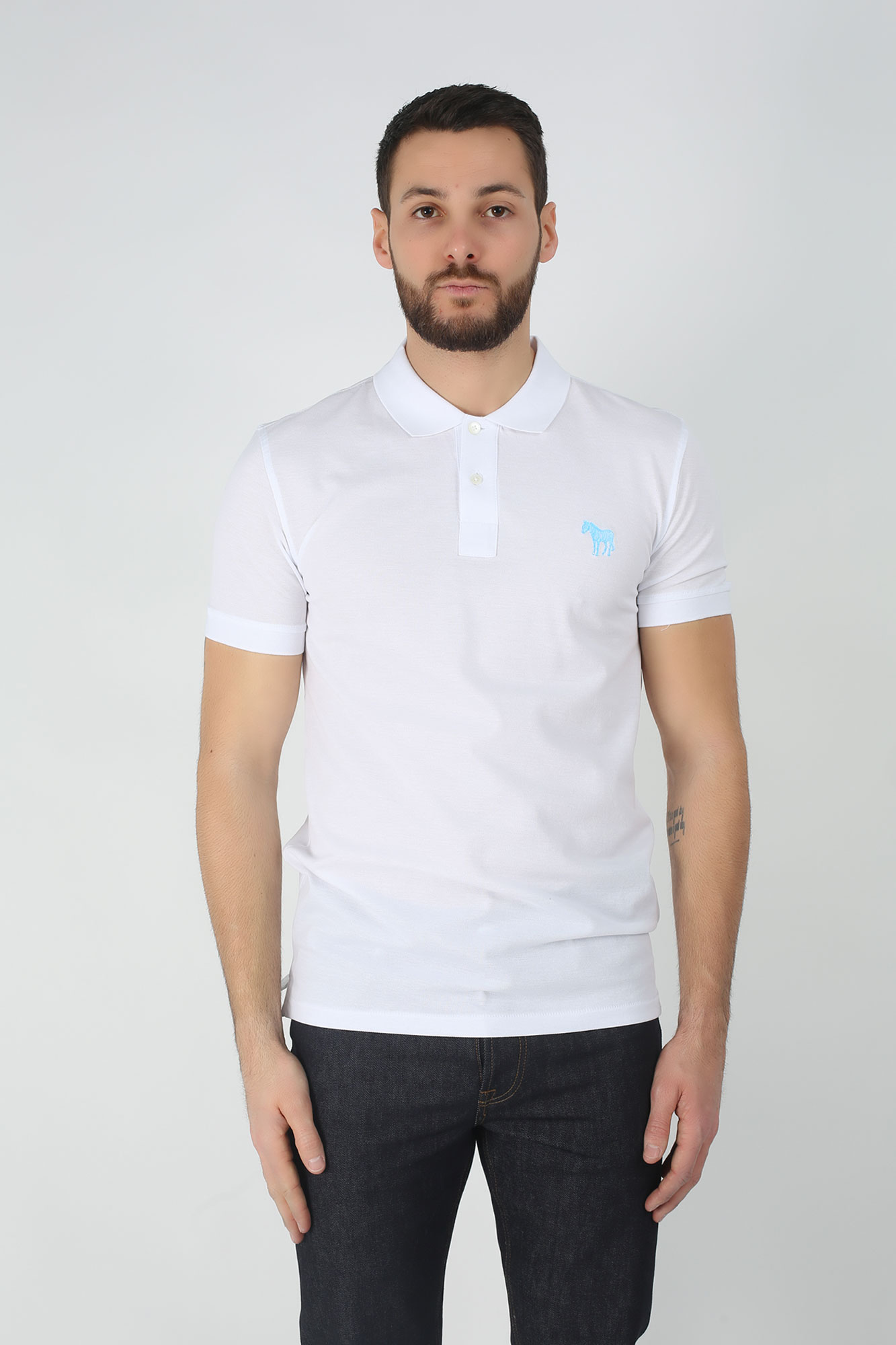 POLO PAUL SMITH BLANC M2R-150L-01