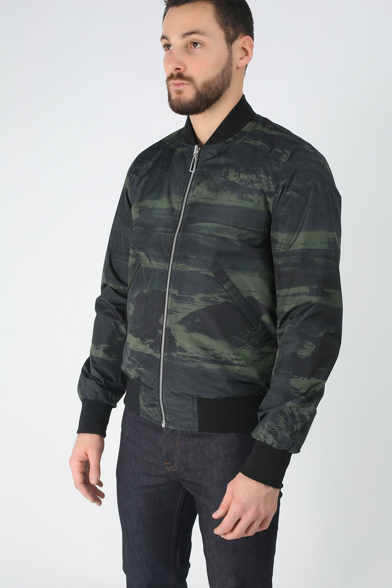VESTE BOMBER REVERSIBLE PAUL SMITH CAMOUFLAGE KAKI NOIR M2R-263T-34