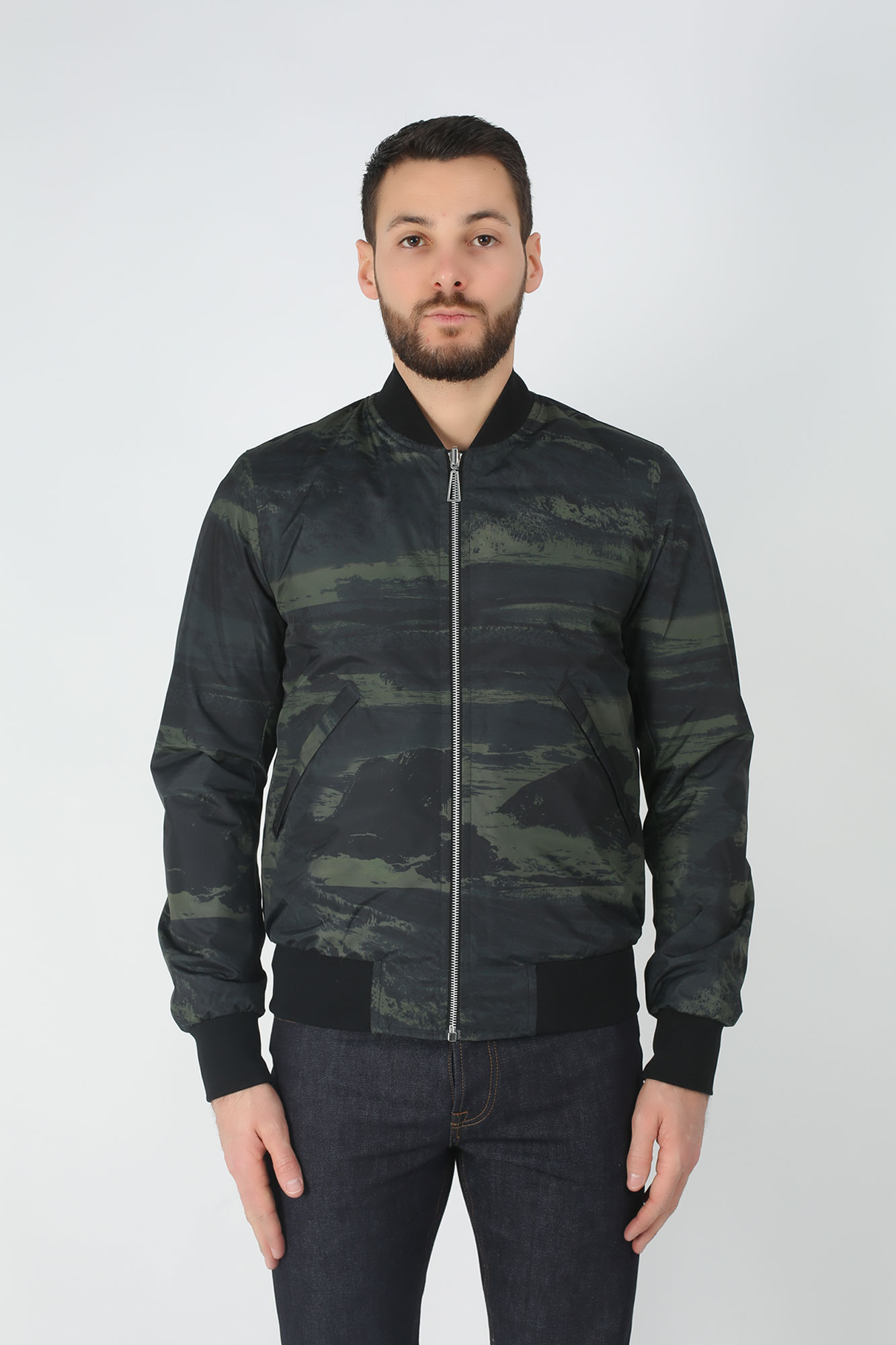 VESTE BOMBER REVERSIBLE PAUL SMITH CAMOUFLAGE KAKI NOIR M2R-263T-34