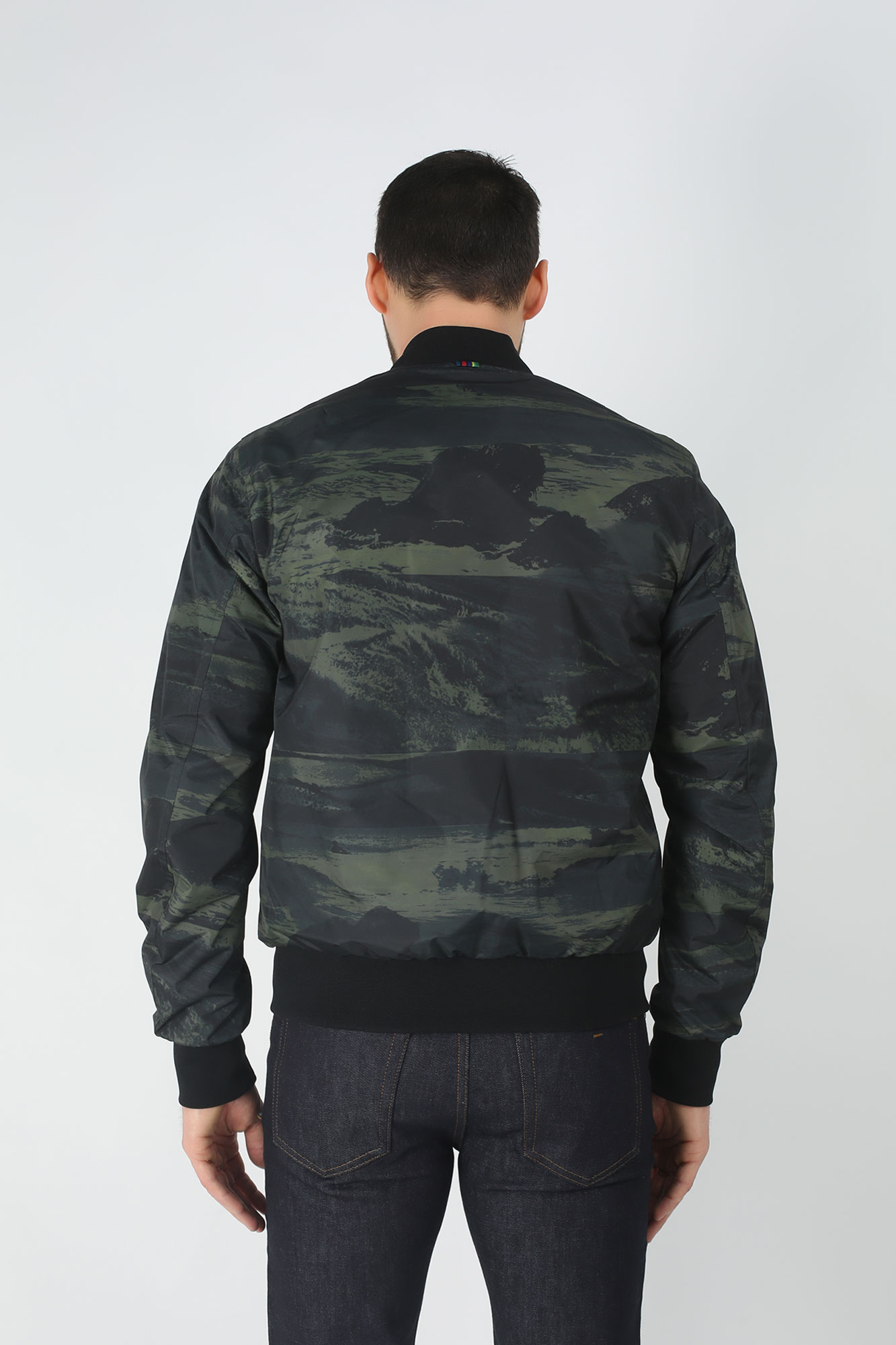 VESTE BOMBER REVERSIBLE PAUL SMITH CAMOUFLAGE KAKI NOIR M2R-263T-34