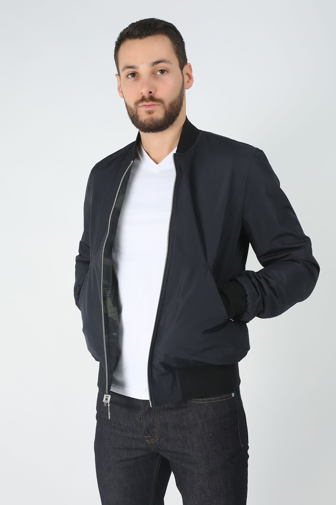 VESTE BOMBER REVERSIBLE PAUL SMITH CAMOUFLAGE KAKI NOIR M2R-263T-34