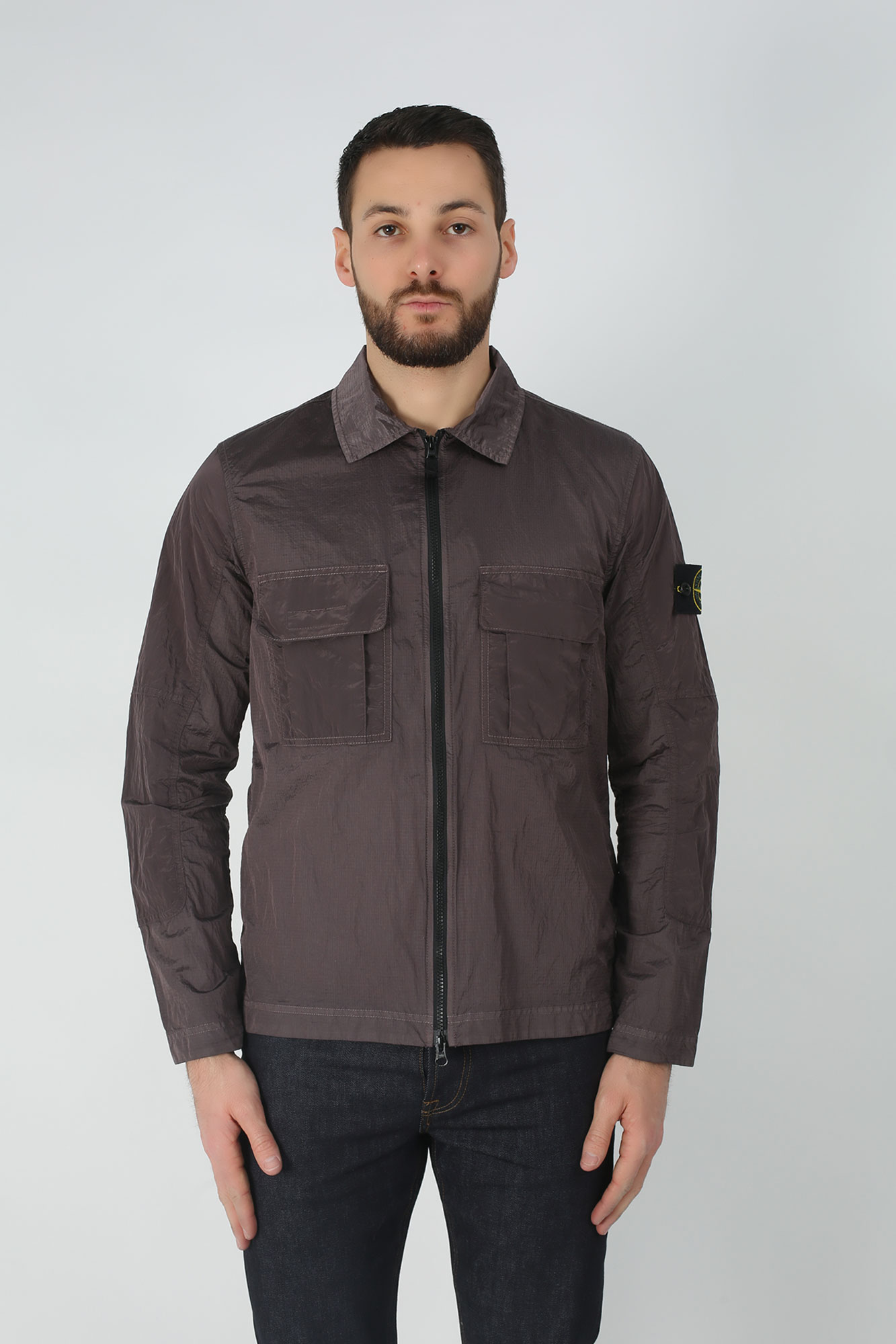 SURCHEMISE STONE ISLAND BLEU GRIS 701511117-V0063