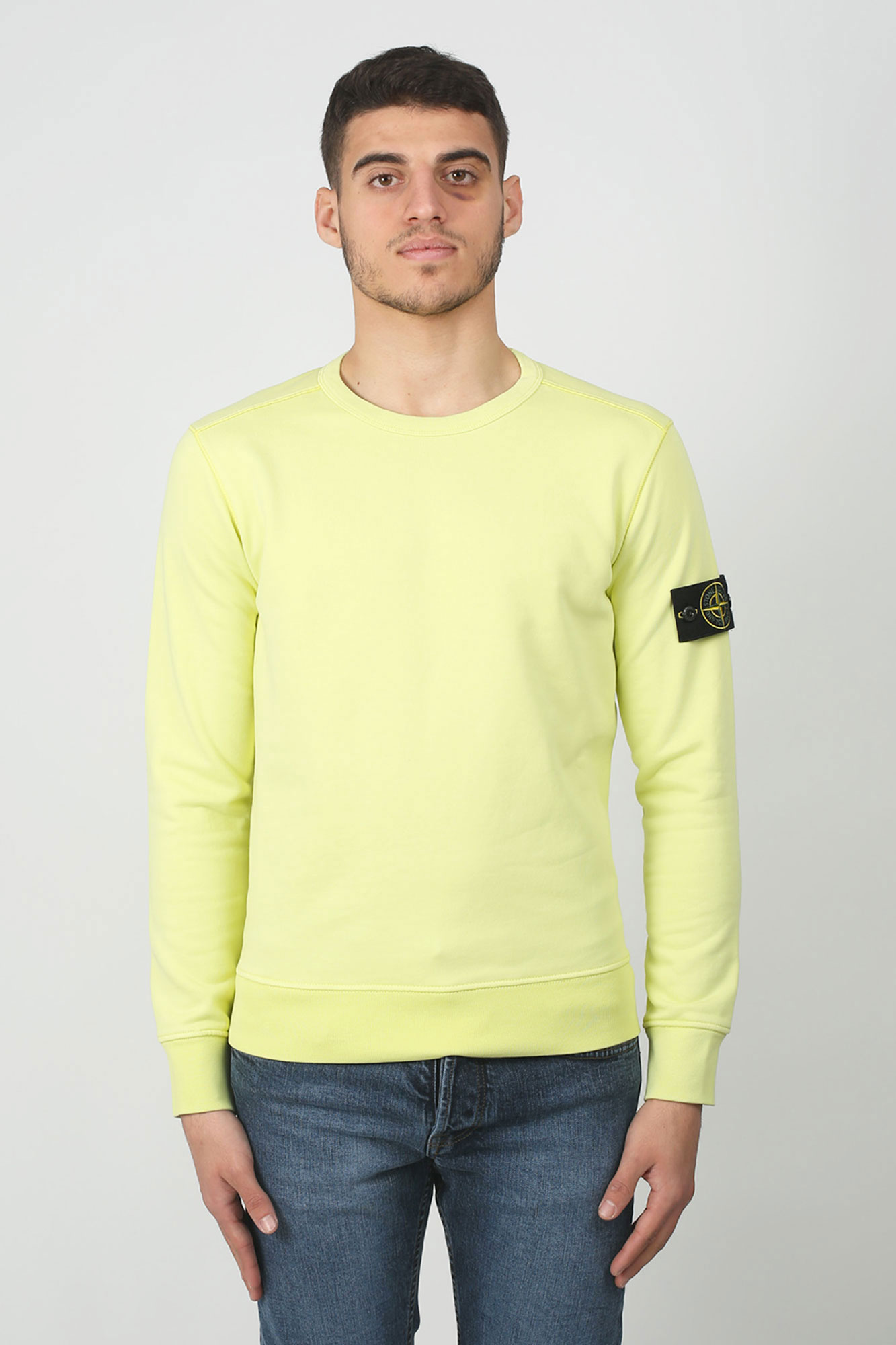 SWEAT-SHIRT STONE ISLAND CITRON 701562751-V0031