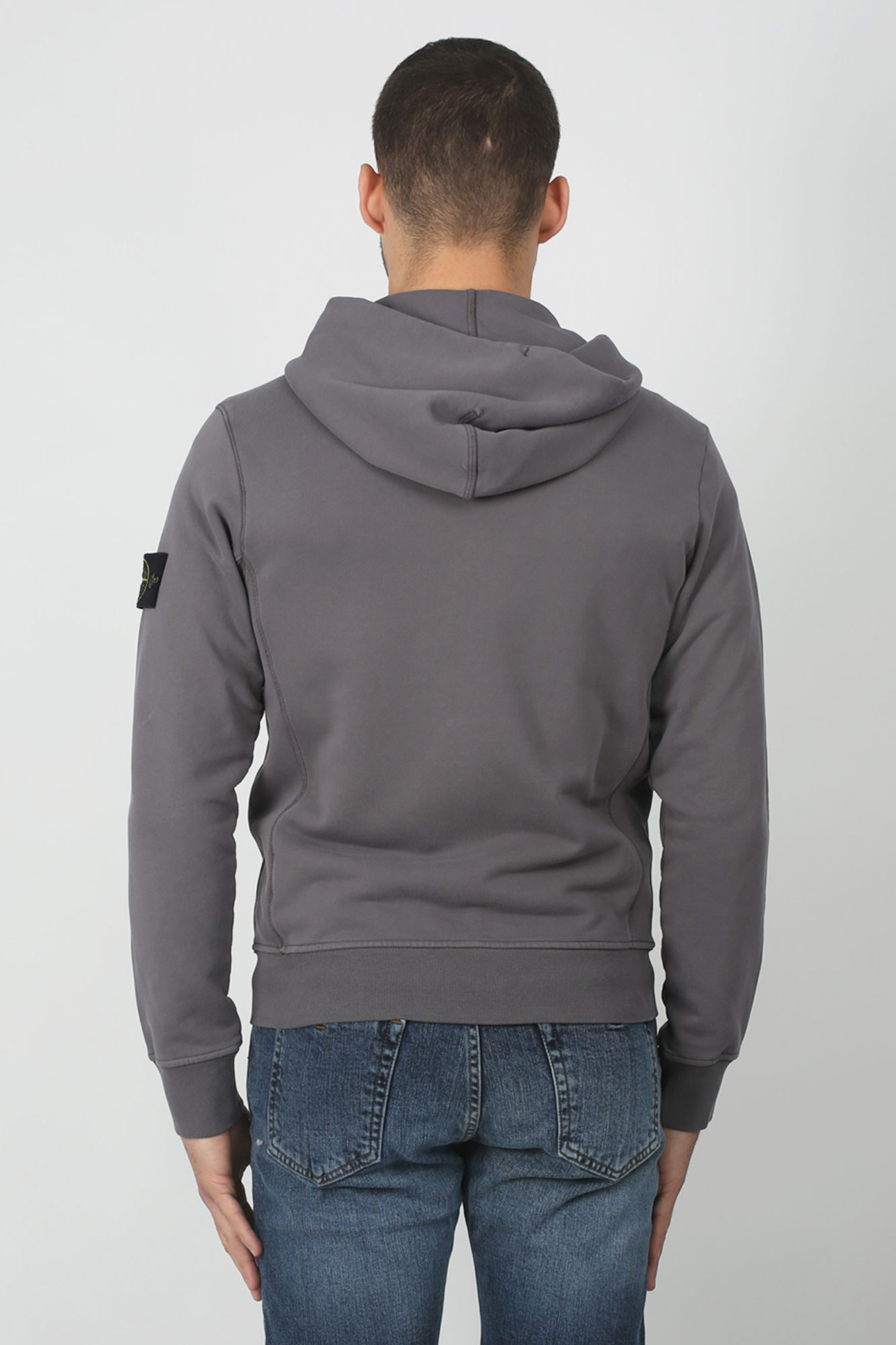 SWEAT-SHIRT ZIPP&Eacute; STONE ISLAND BLEU GRIS 701560251-V0063