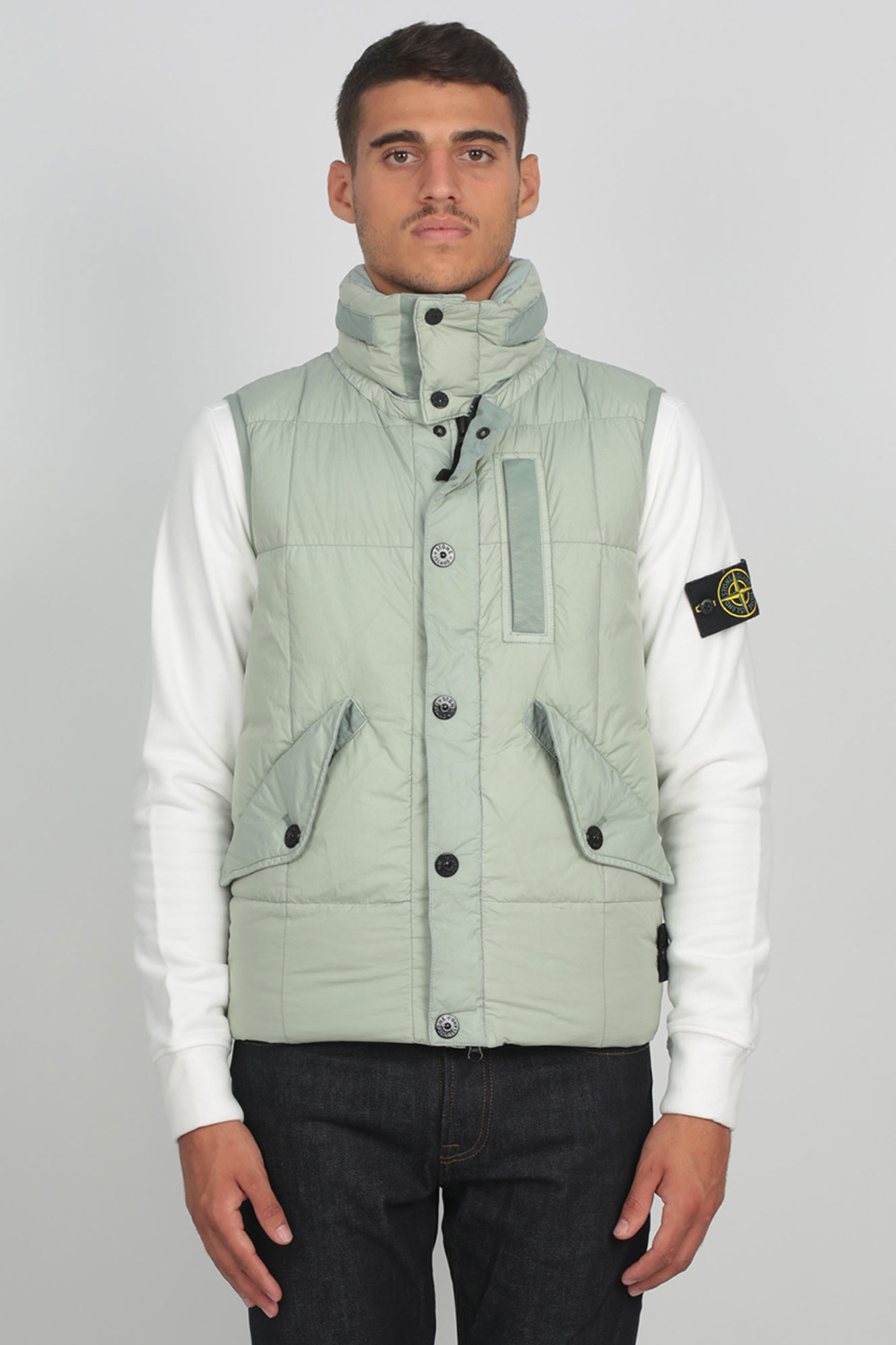 DOUDOUNE SANS MANCHE STONE ISLAND VERT D'EAU 7115G0123-V0064