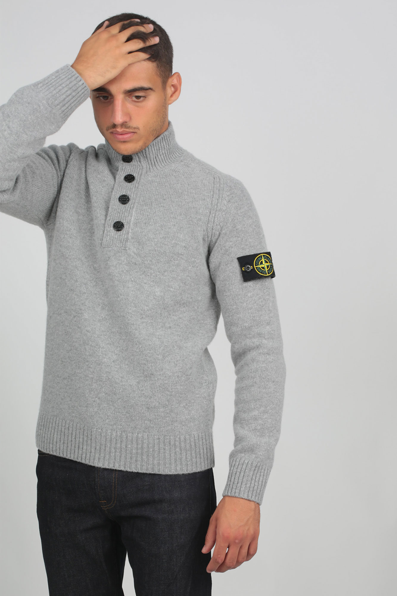 PULL STONE ISLAND GRIS 7115532A3-V0061