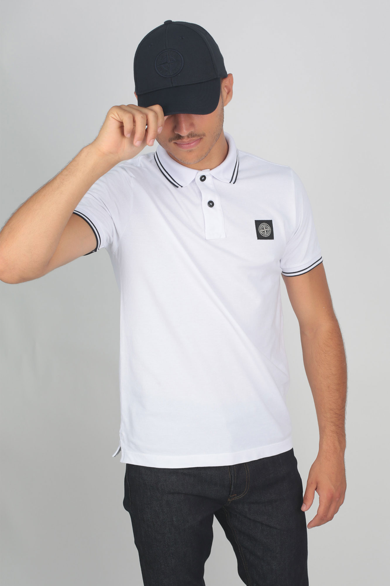 POLO STONE ISLAND BLANC 711522S18-V1001