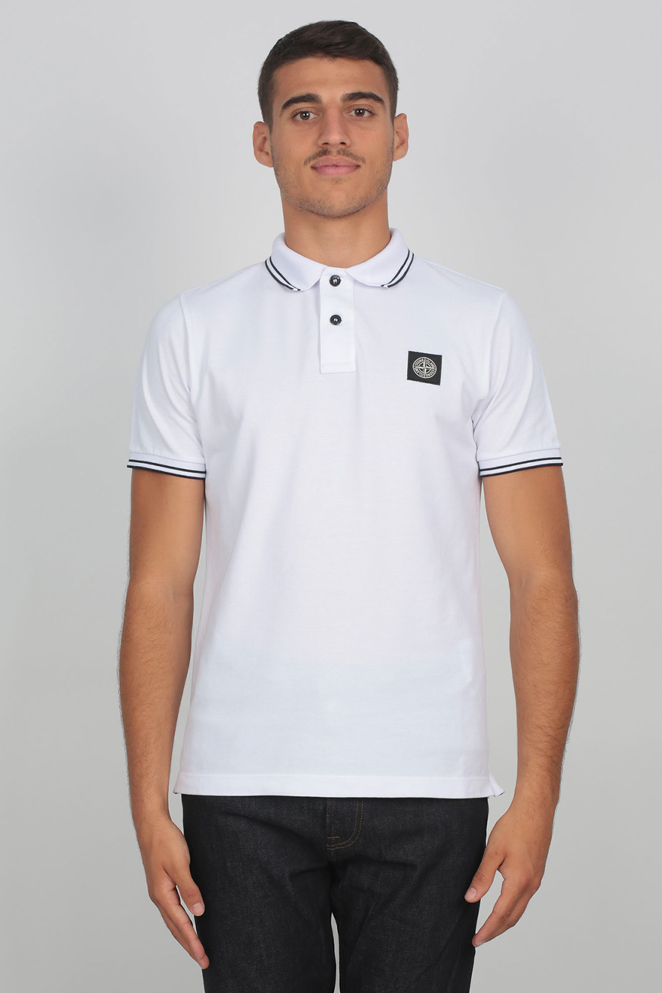 POLO STONE ISLAND BLANC 711522S18-V1001