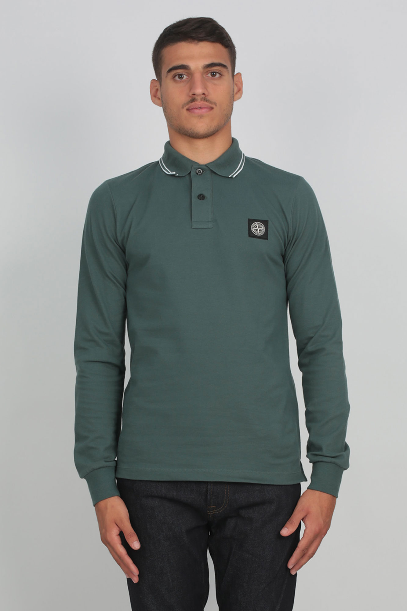 POLO STONE ISLAND BLEU P&Eacute;TROLE 71152SS18-V0057