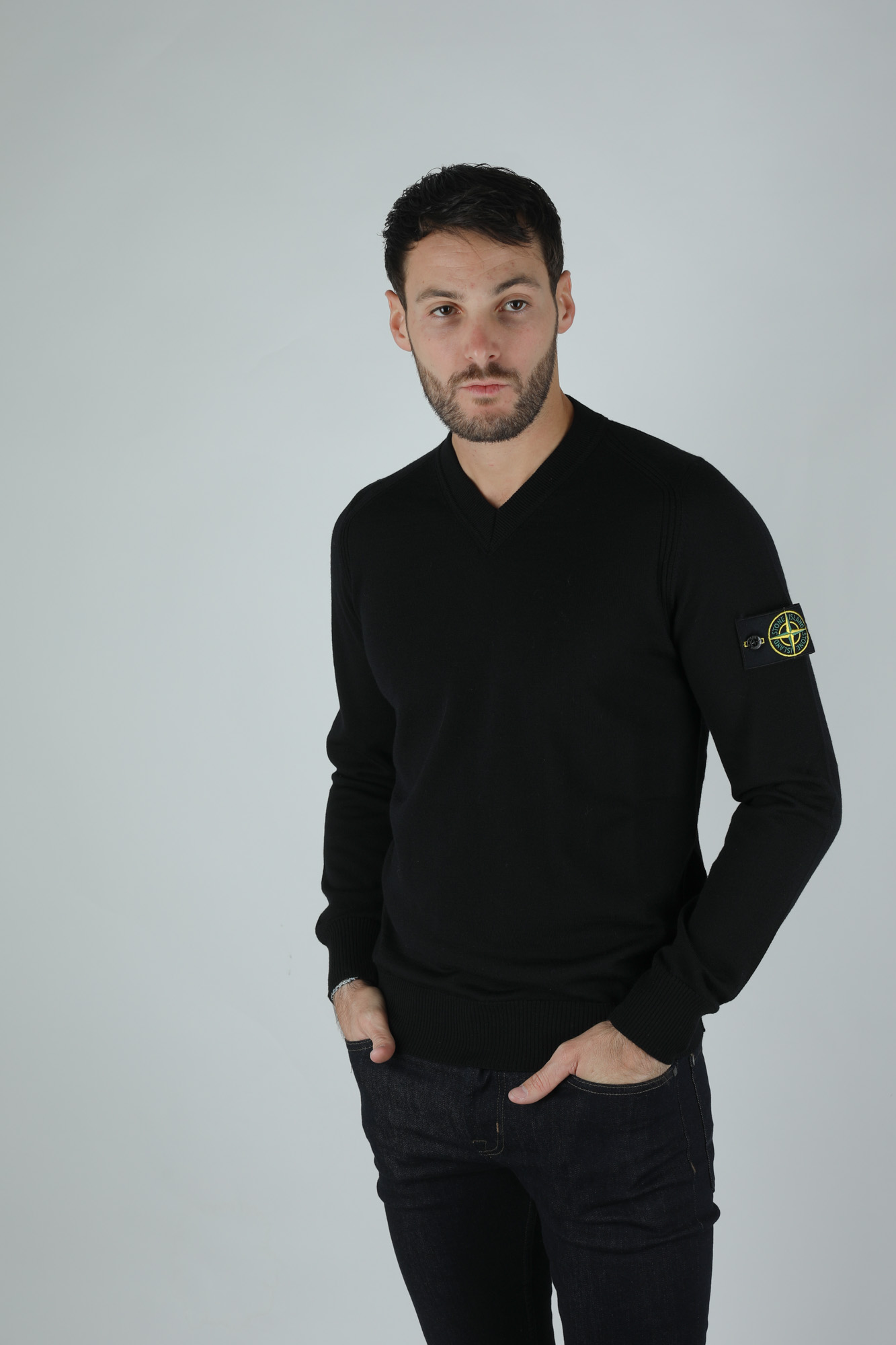 PULL STONE ISLAND NOIR 7115584C4-V0029