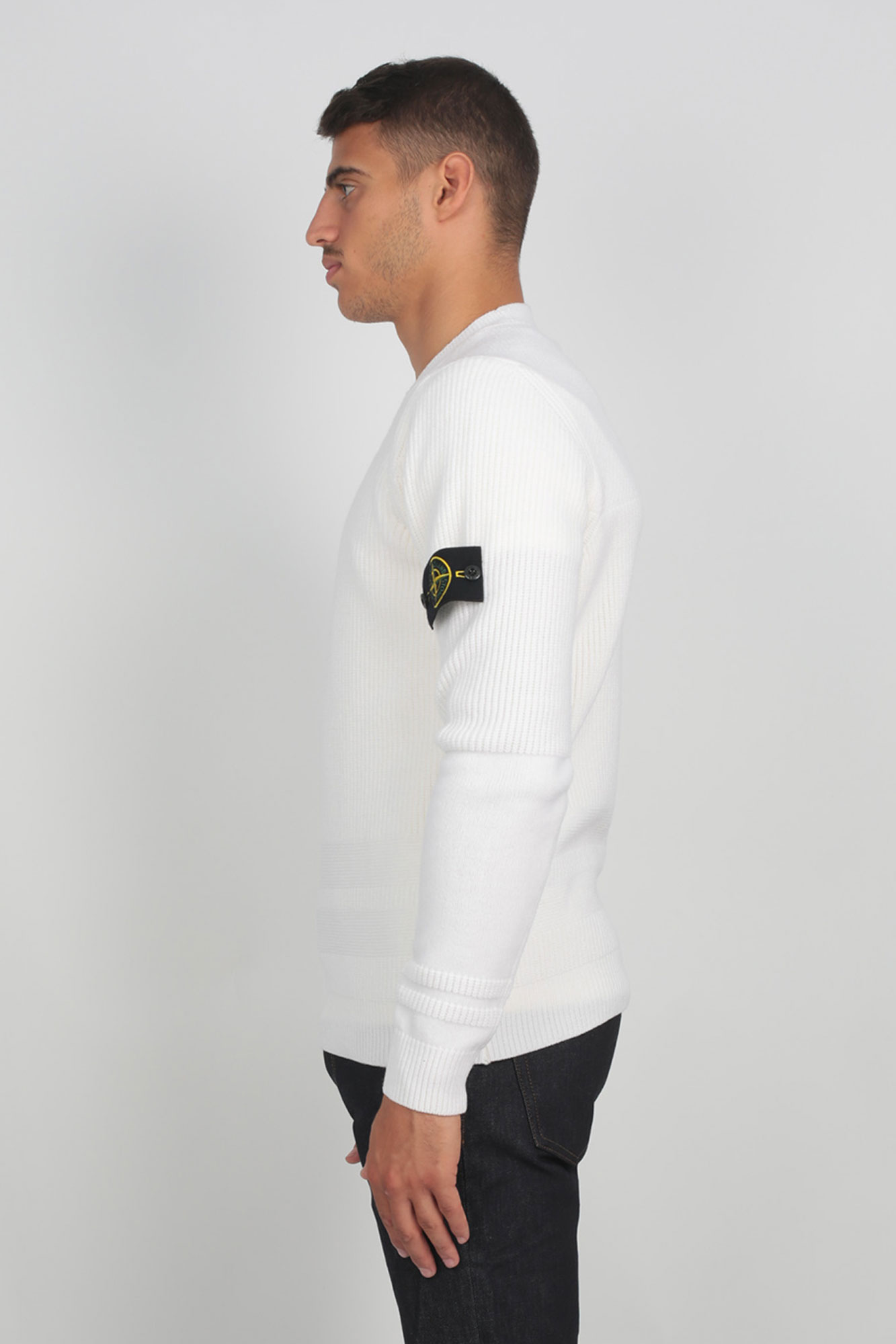 PULL STONE ISLAND BLANC 7115592A1-V0099