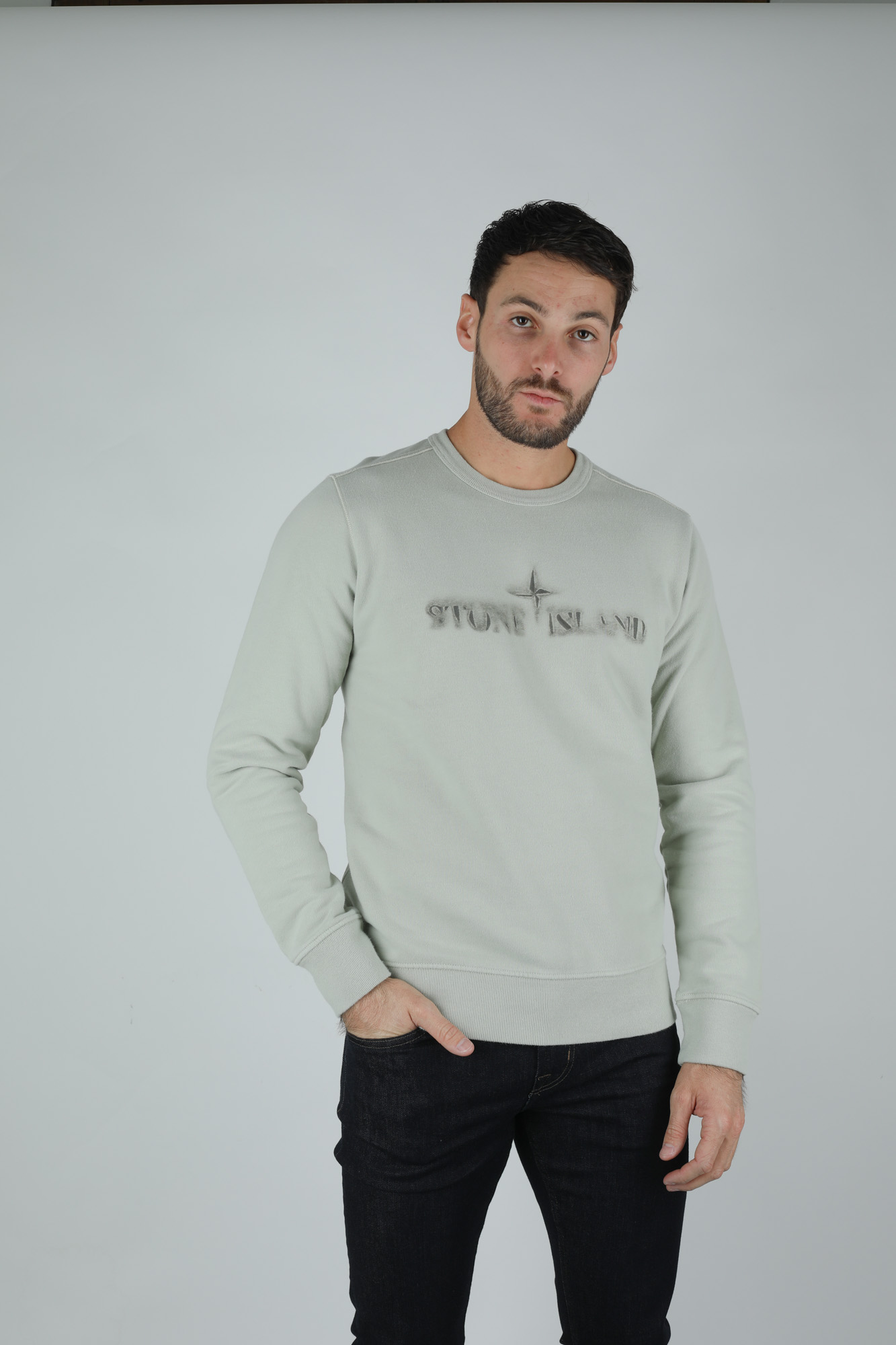 SWEAT-SHIRT STONE ISLAND VERT D'EAU 711562790-V0064