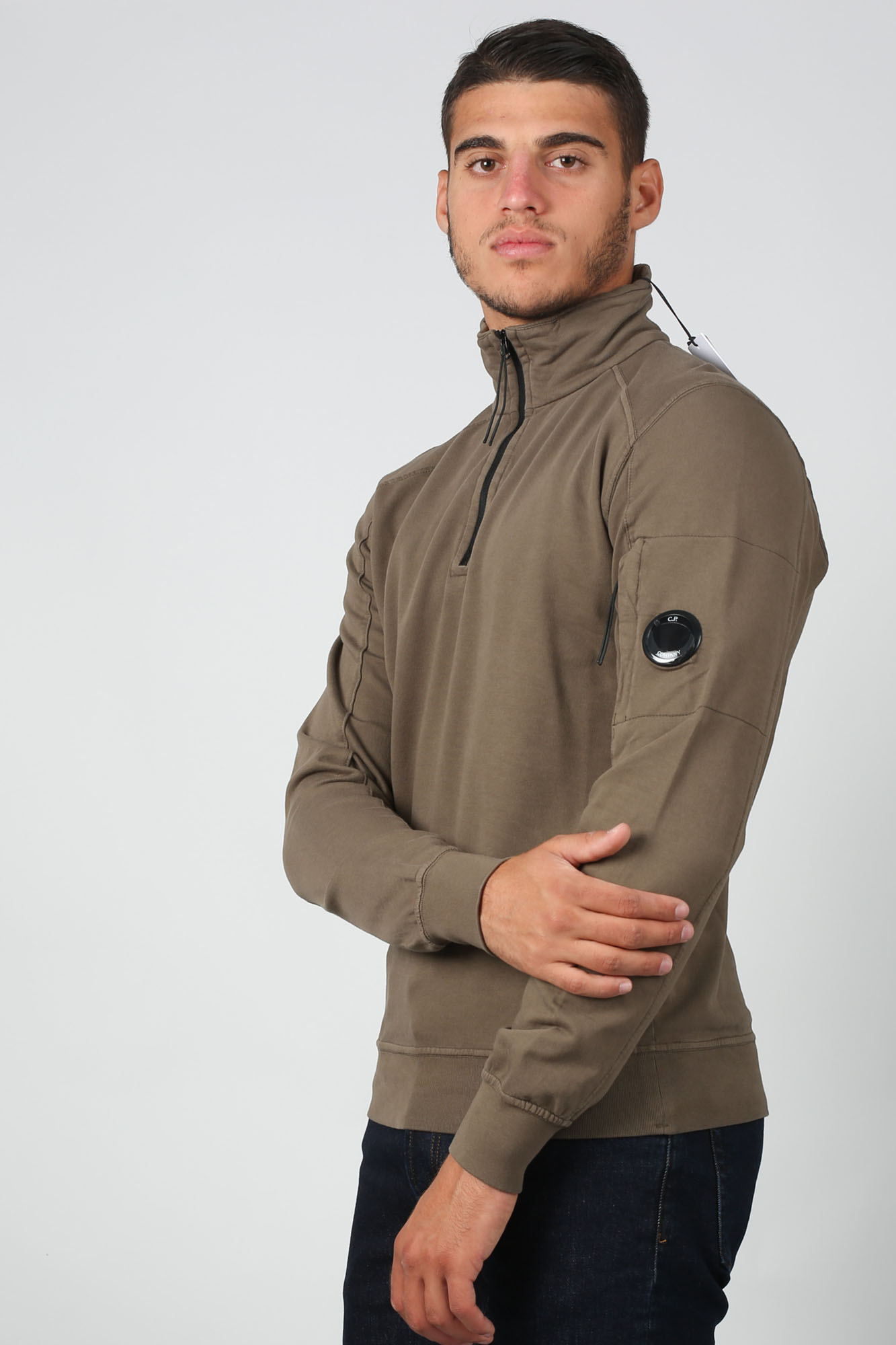 SWEAT-SHIRT C.P. COMPANY KAKI S090A-2246G-661