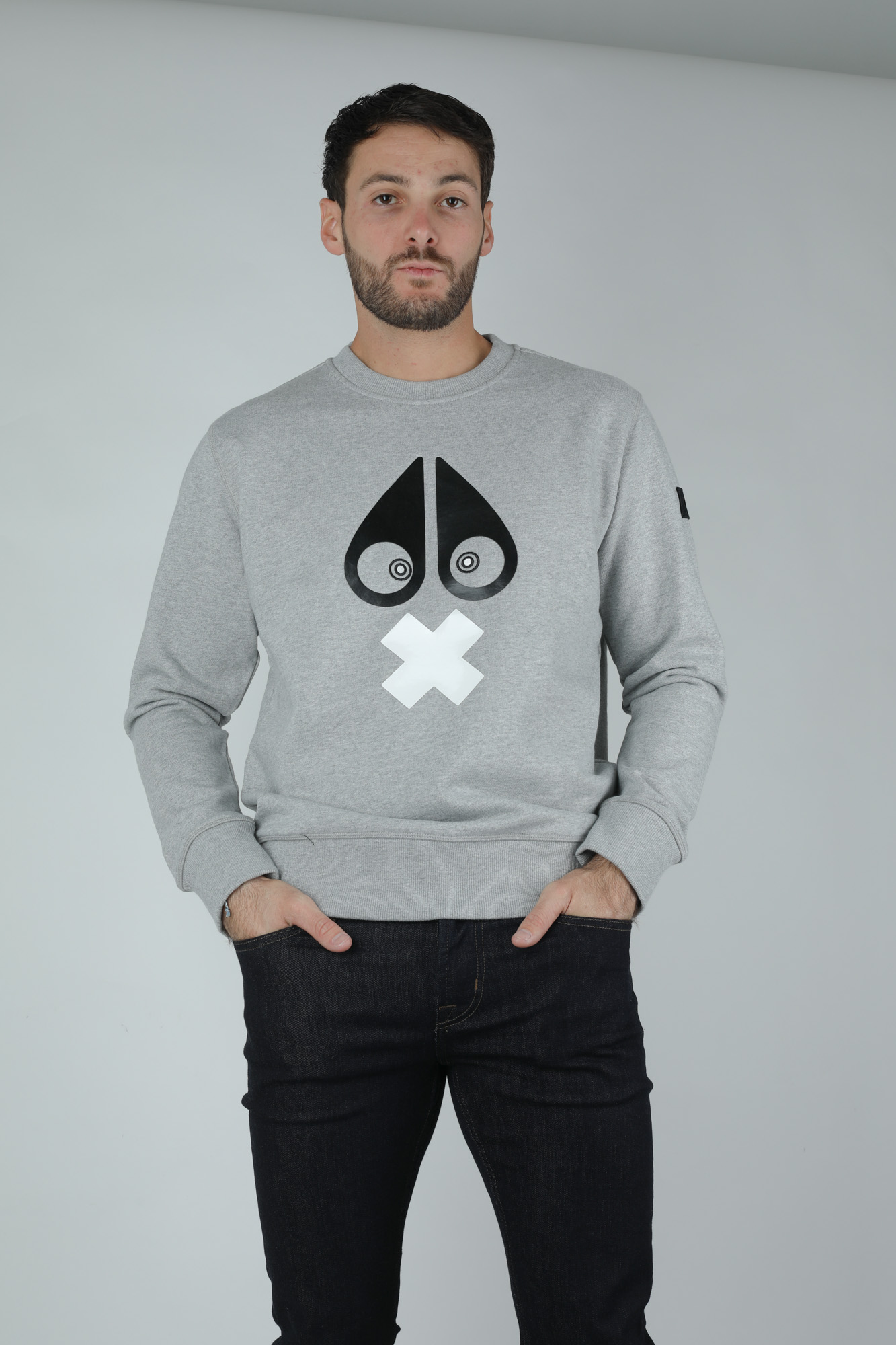 SWEAT-SHIRT MOOSE KNUCKLES GRIS MK8583MS-224