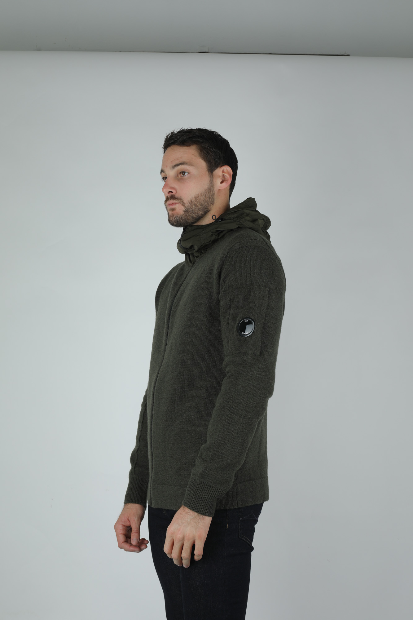 GILET EN LAINE C.P. COMPANY KAKI N07A5504M-661