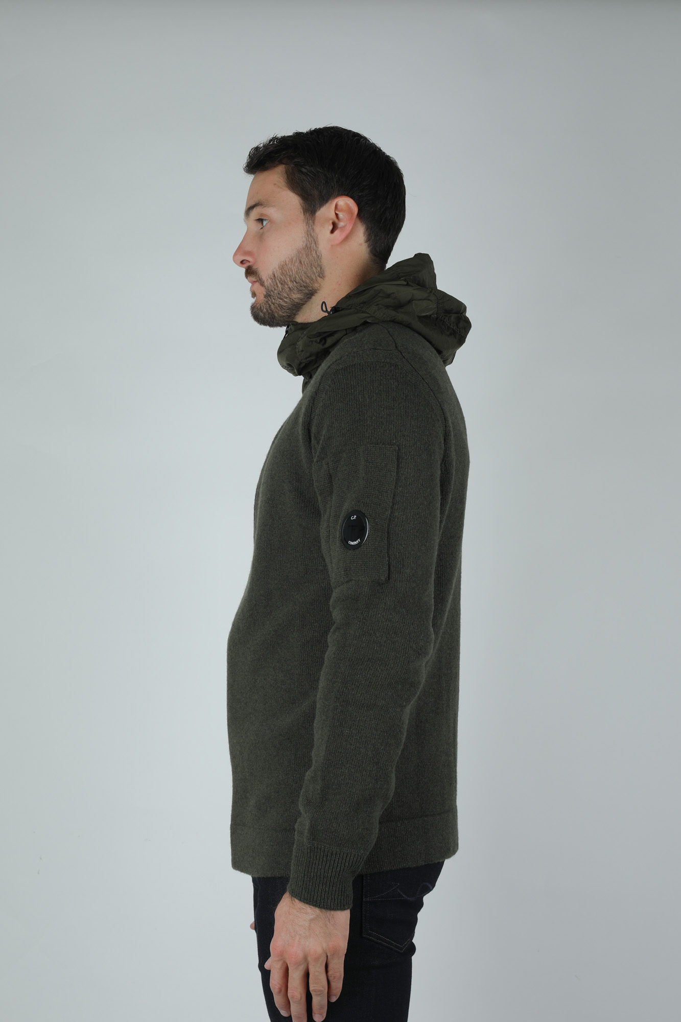 GILET EN LAINE C.P. COMPANY KAKI N07A5504M-661