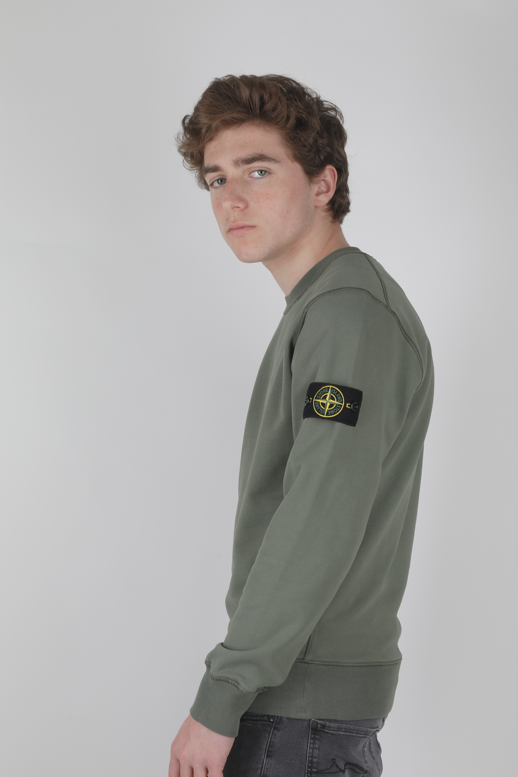 SWEAT STONE ISLAND KAKI 721563051-V0058