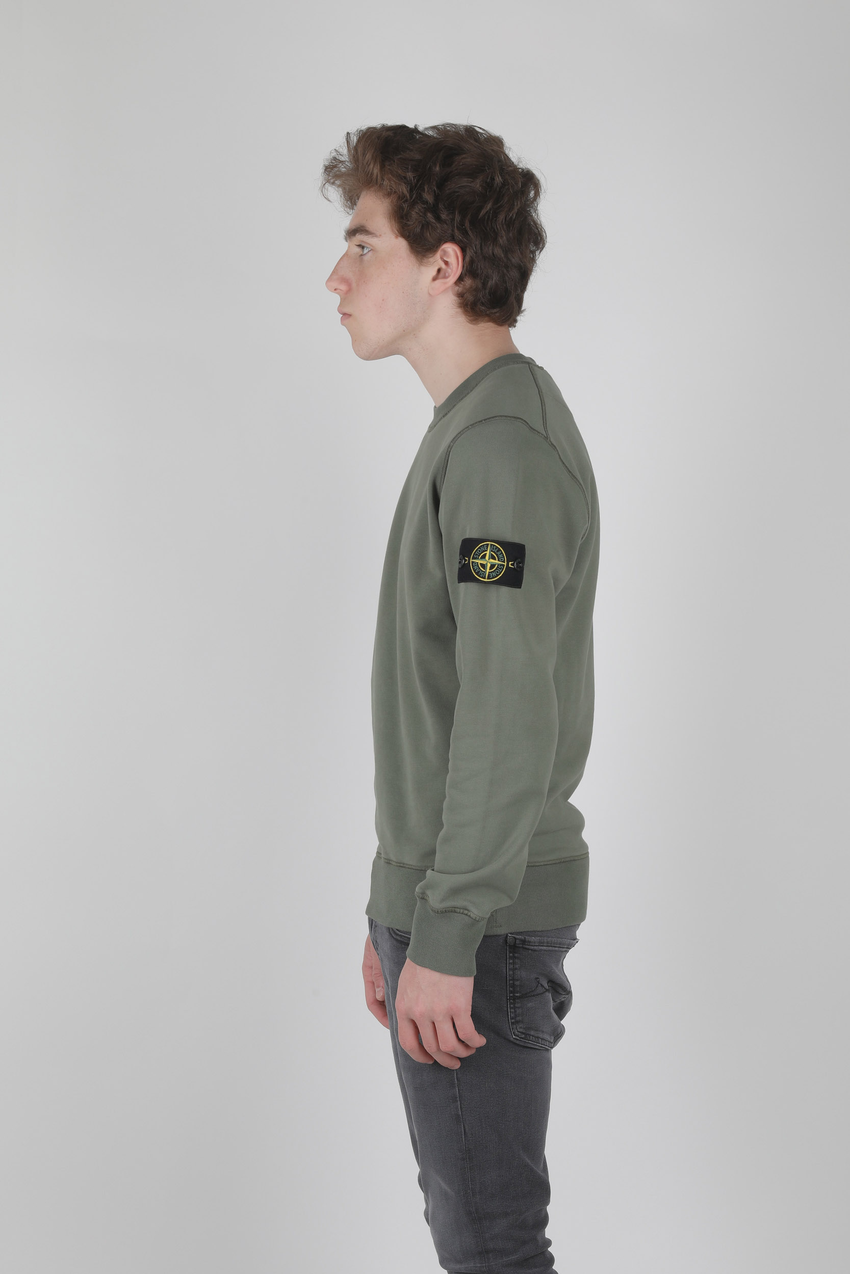 SWEAT STONE ISLAND KAKI 721563051-V0058