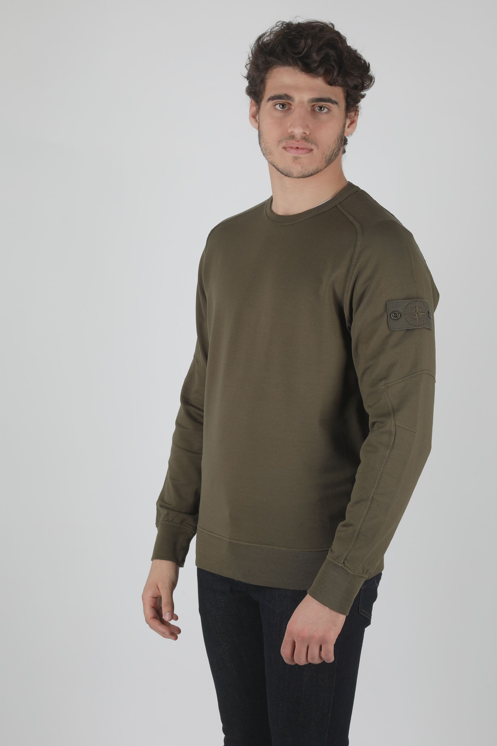 SWEAT STONE ISLAND GHOST KAKI 7215637F3-V0054
