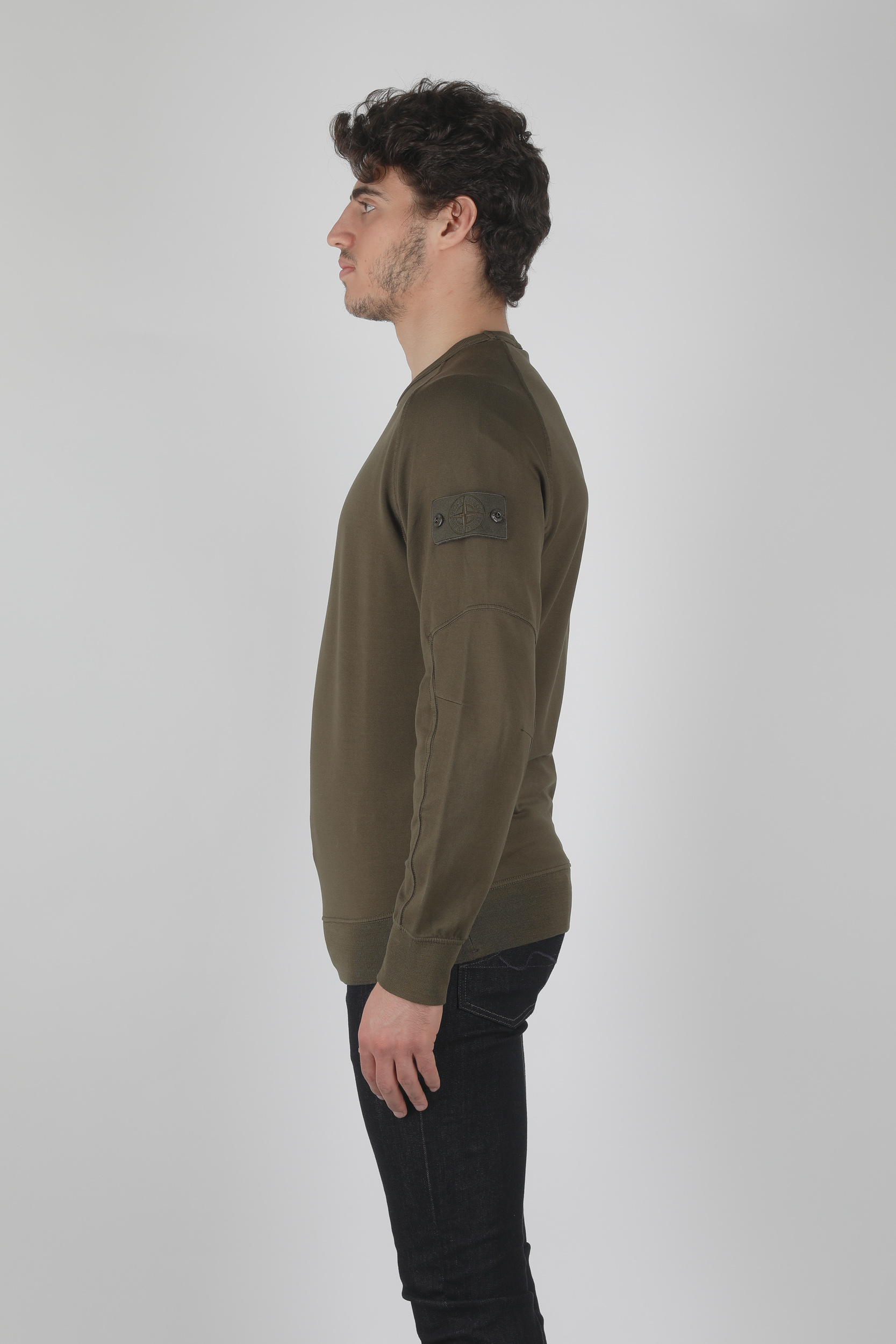 SWEAT STONE ISLAND GHOST KAKI 7215637F3-V0054