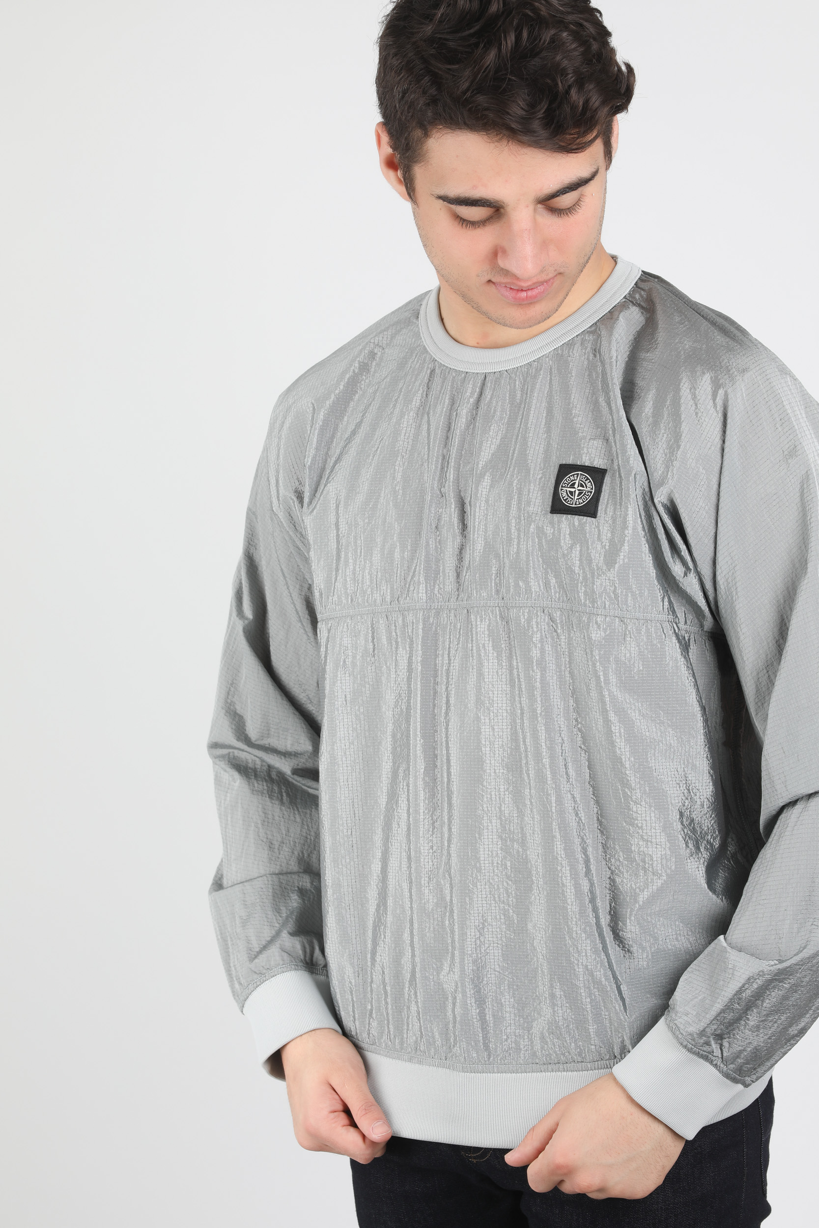 SWEAT STONE ISLAND NYLON METAL GRIS 721566636-V0064