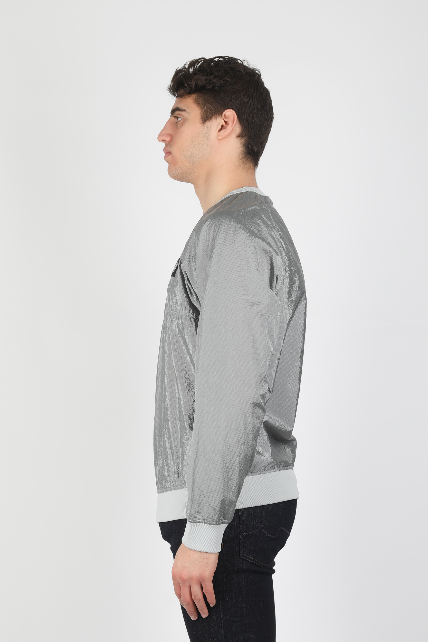 SWEAT STONE ISLAND NYLON METAL GRIS 721566636-V0064