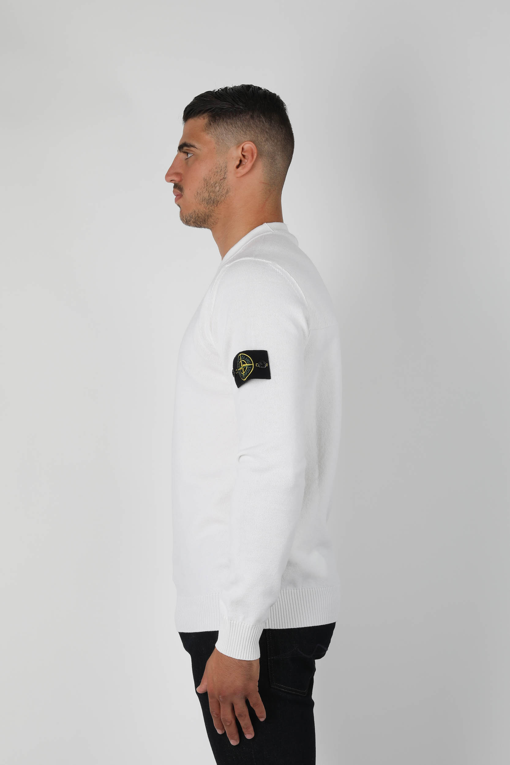 PULL STONE ISLAND BLANC 7315526C4-V0099