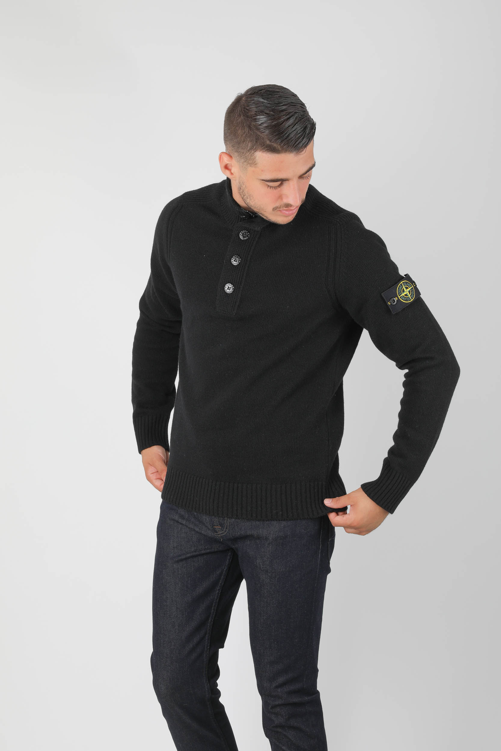 PULL STONE ISLAND NOIR 7315532A3-V0029