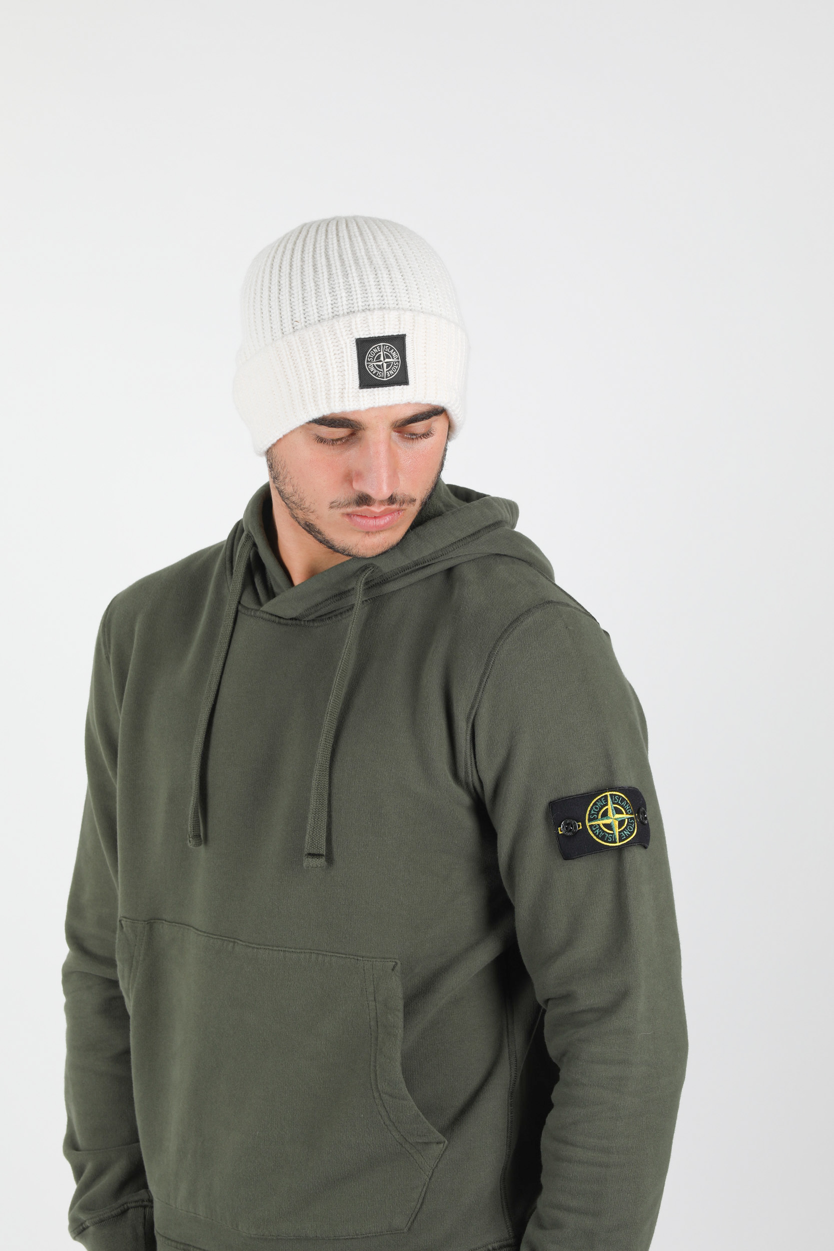 BONNET STONE ISLAND BLANC 7315N10B5-V0099