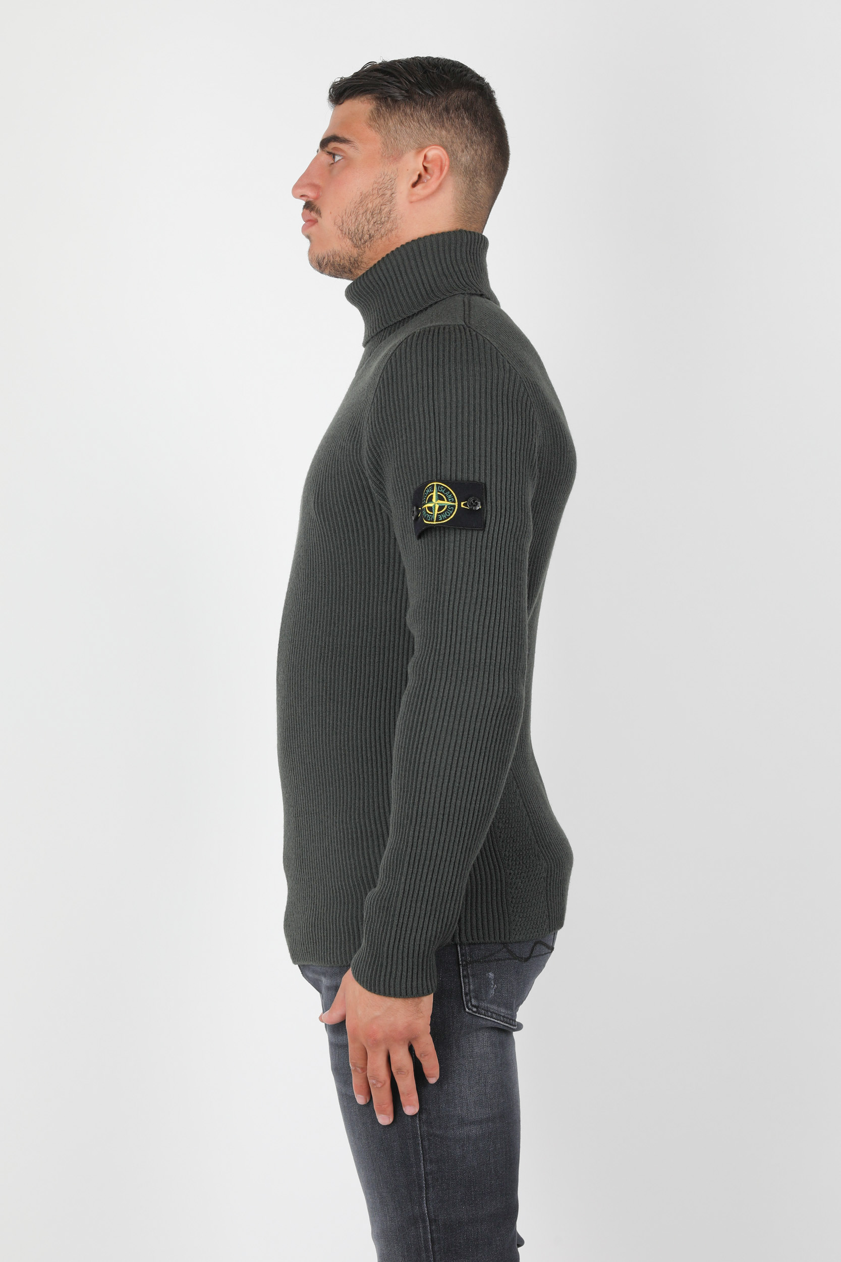 PULL COL ROULE STONE ISLAND KAKI 7315522C2-V0059