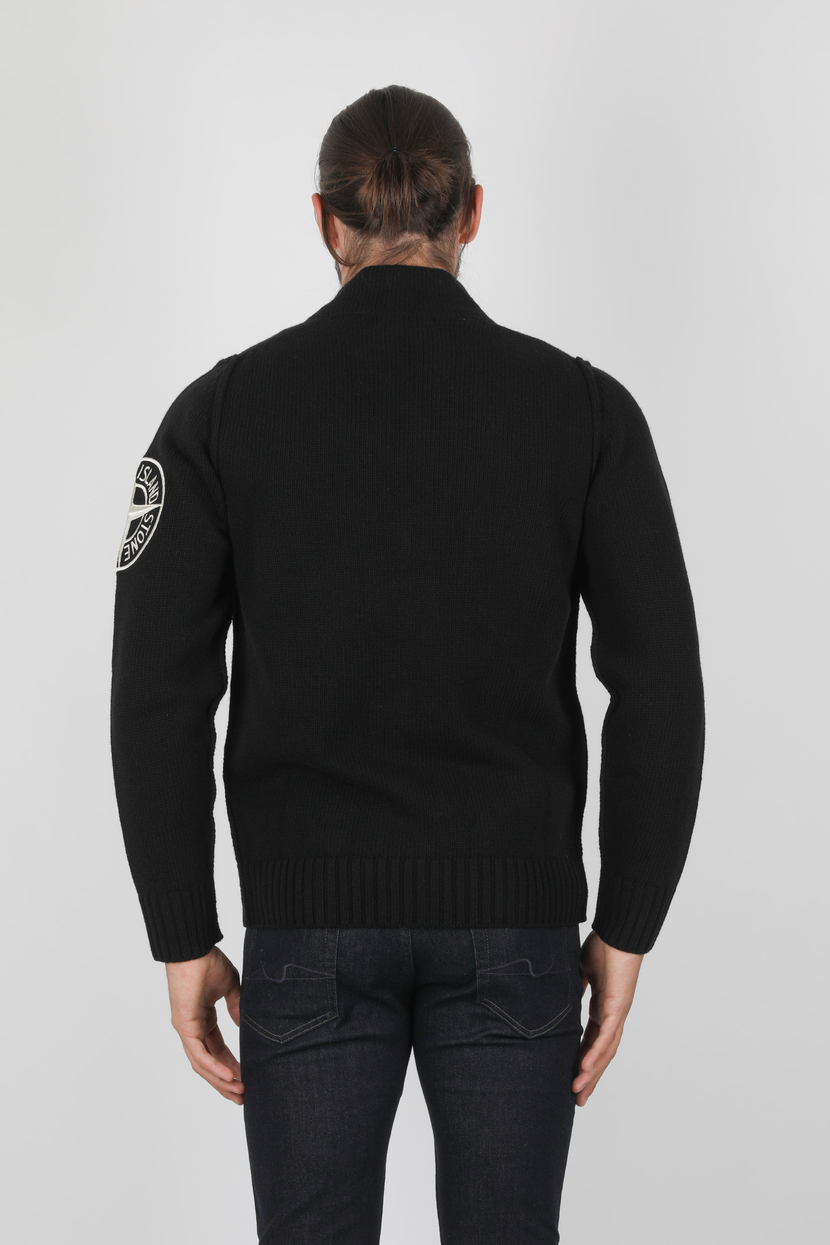 GILET EN LAINE STONE ISLAND NOIR 7315593C7-V0029