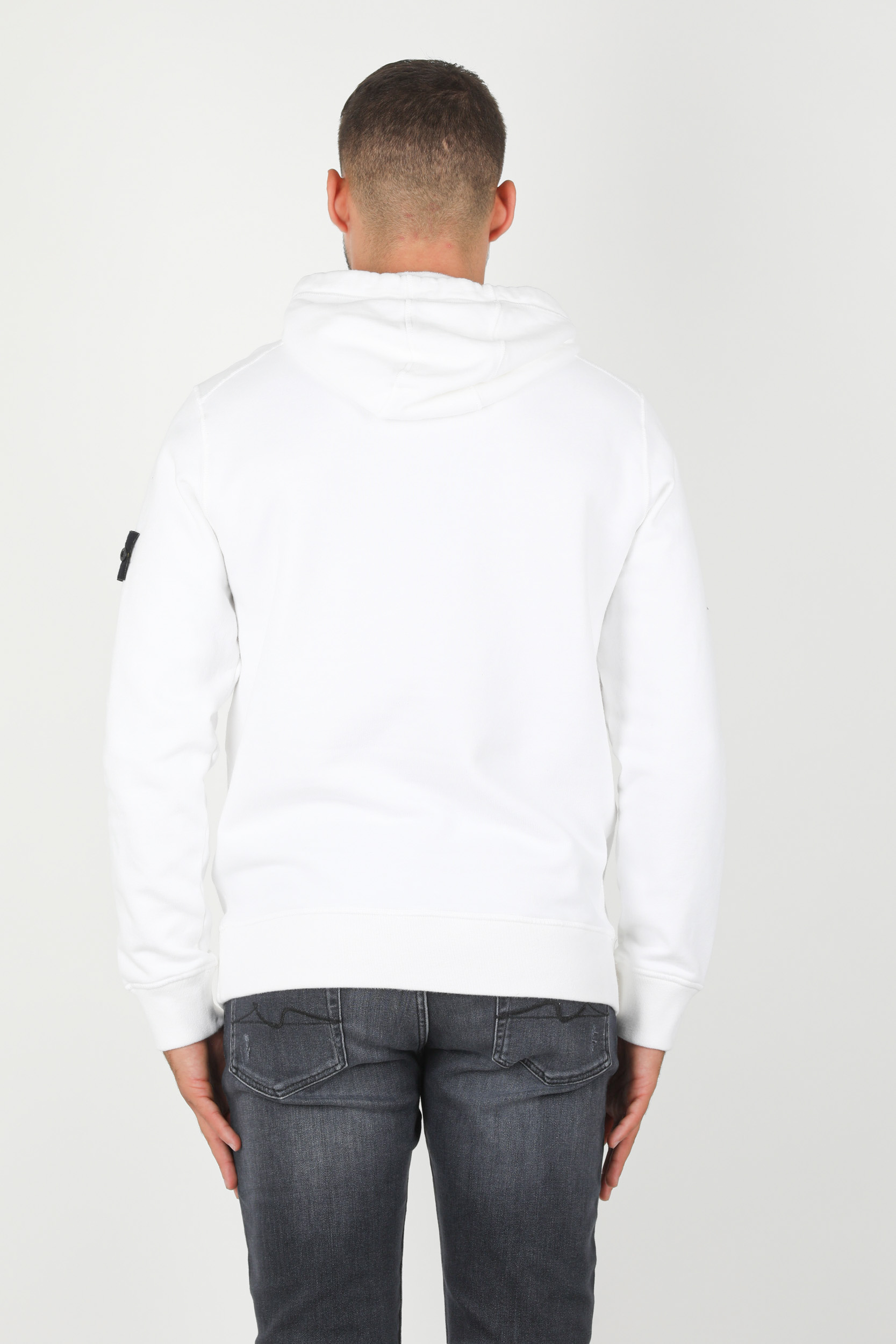 SWEAT CAPUCHE STONE ISLAND BLANC 731564120-V0001