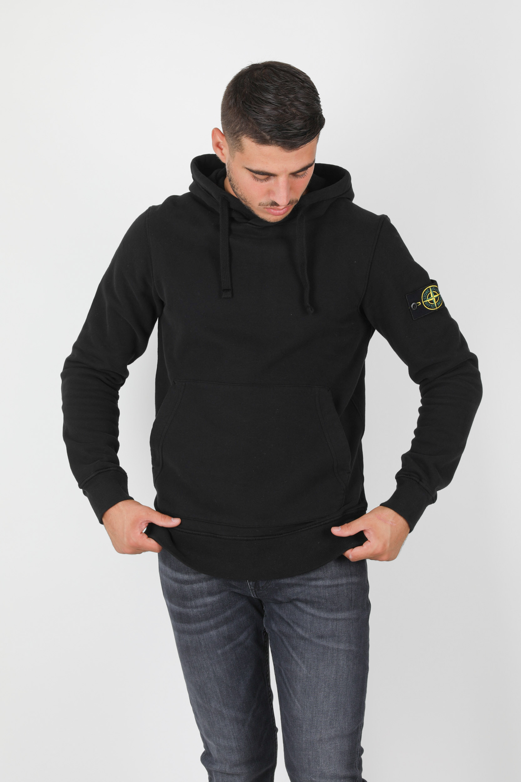 SWEAT CAPUCHE STONE ISLAND NOIR 731564120-V0029
