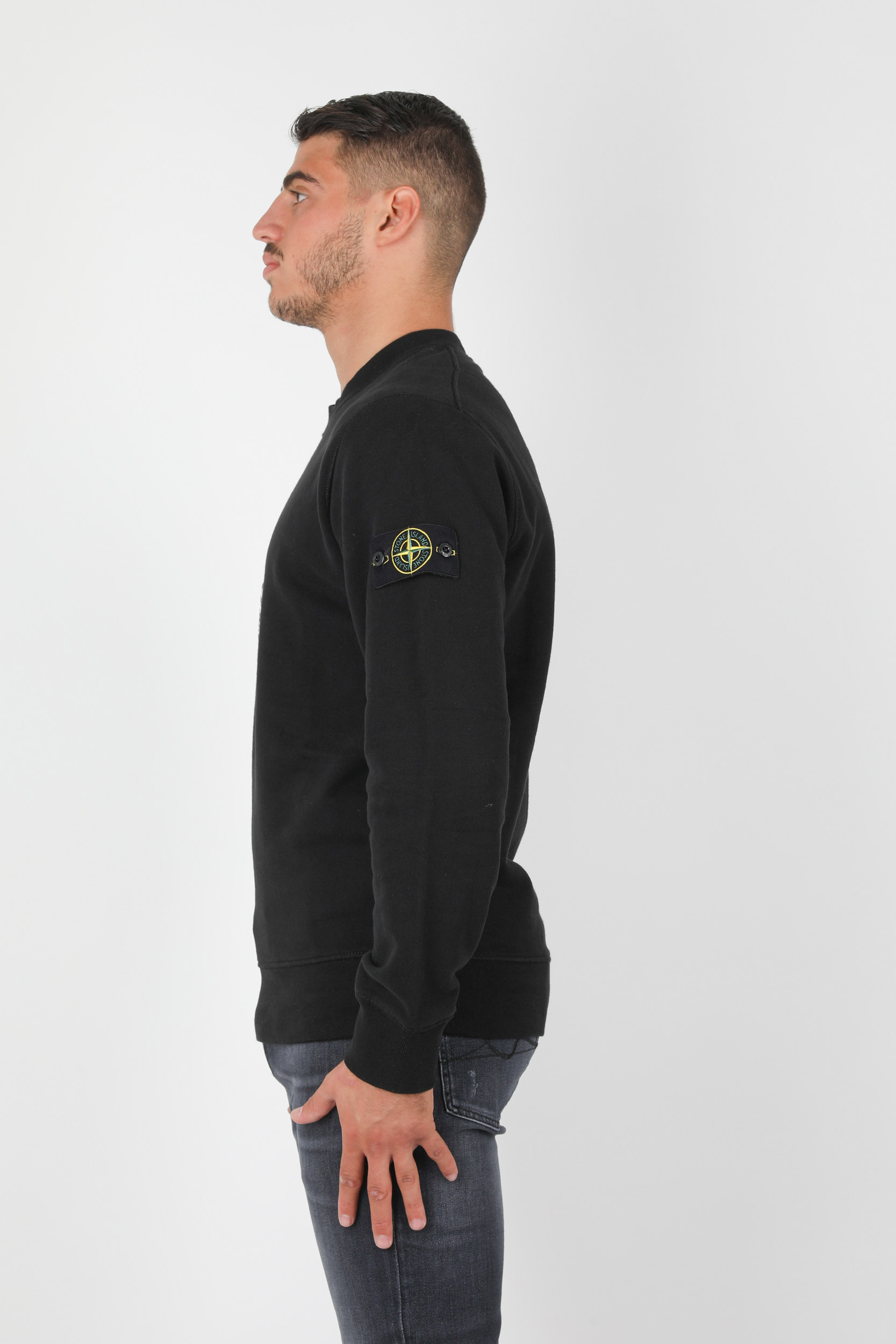 SWEAT STONE ISLAND NOIR 731563088-V0029