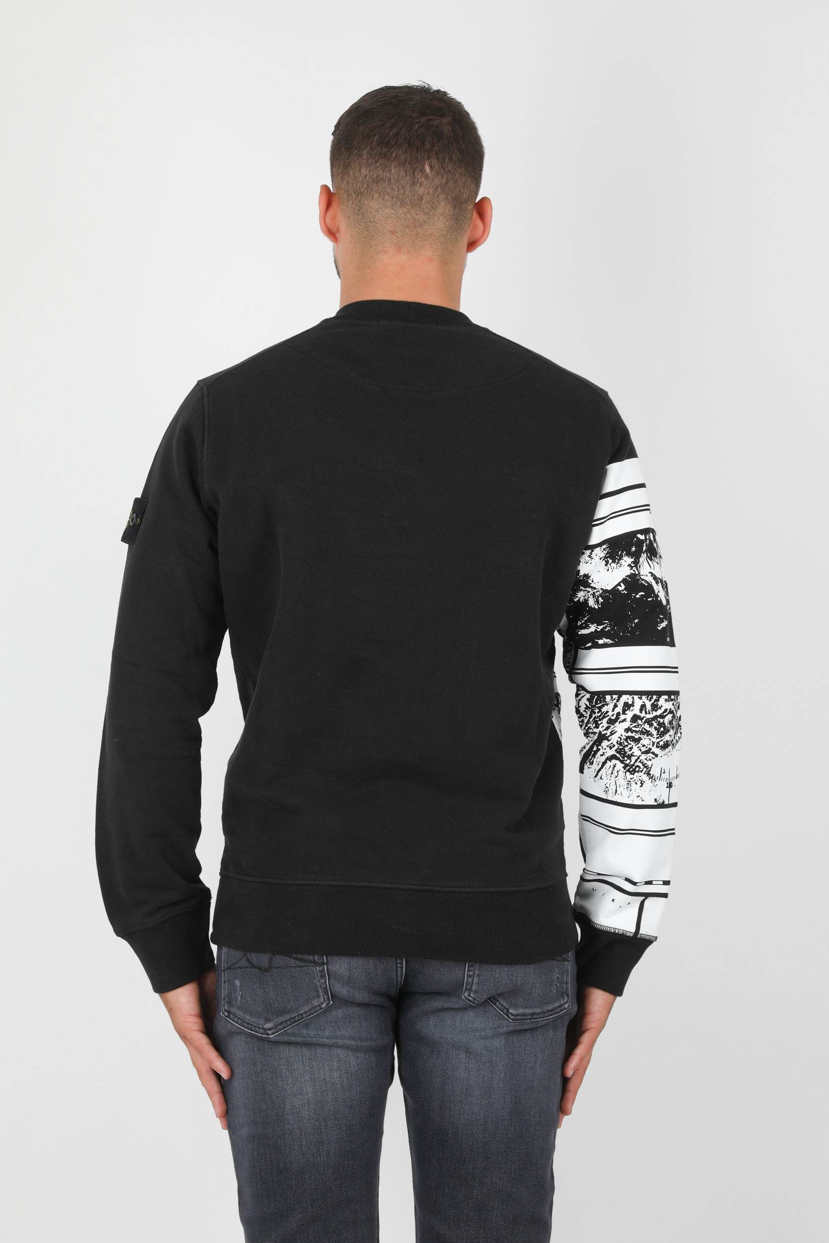 SWEAT STONE ISLAND NOIR 731563088-V0029