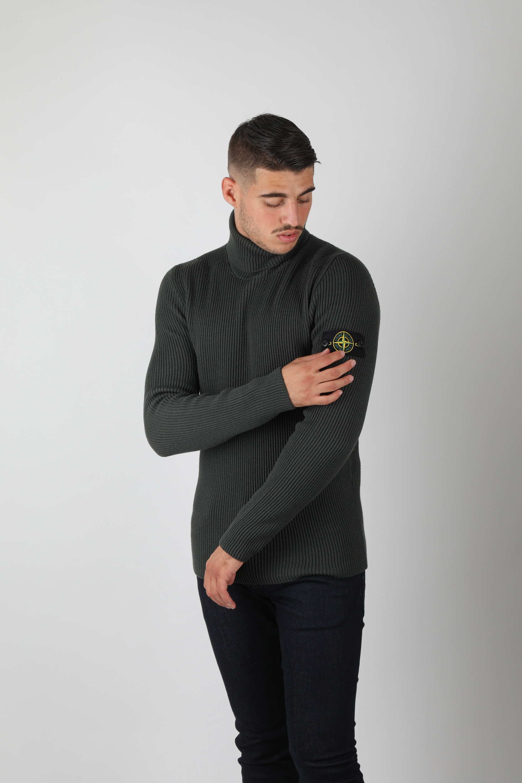 PULL COL ROULE STONE ISLAND KAKI 731522C2-V0059