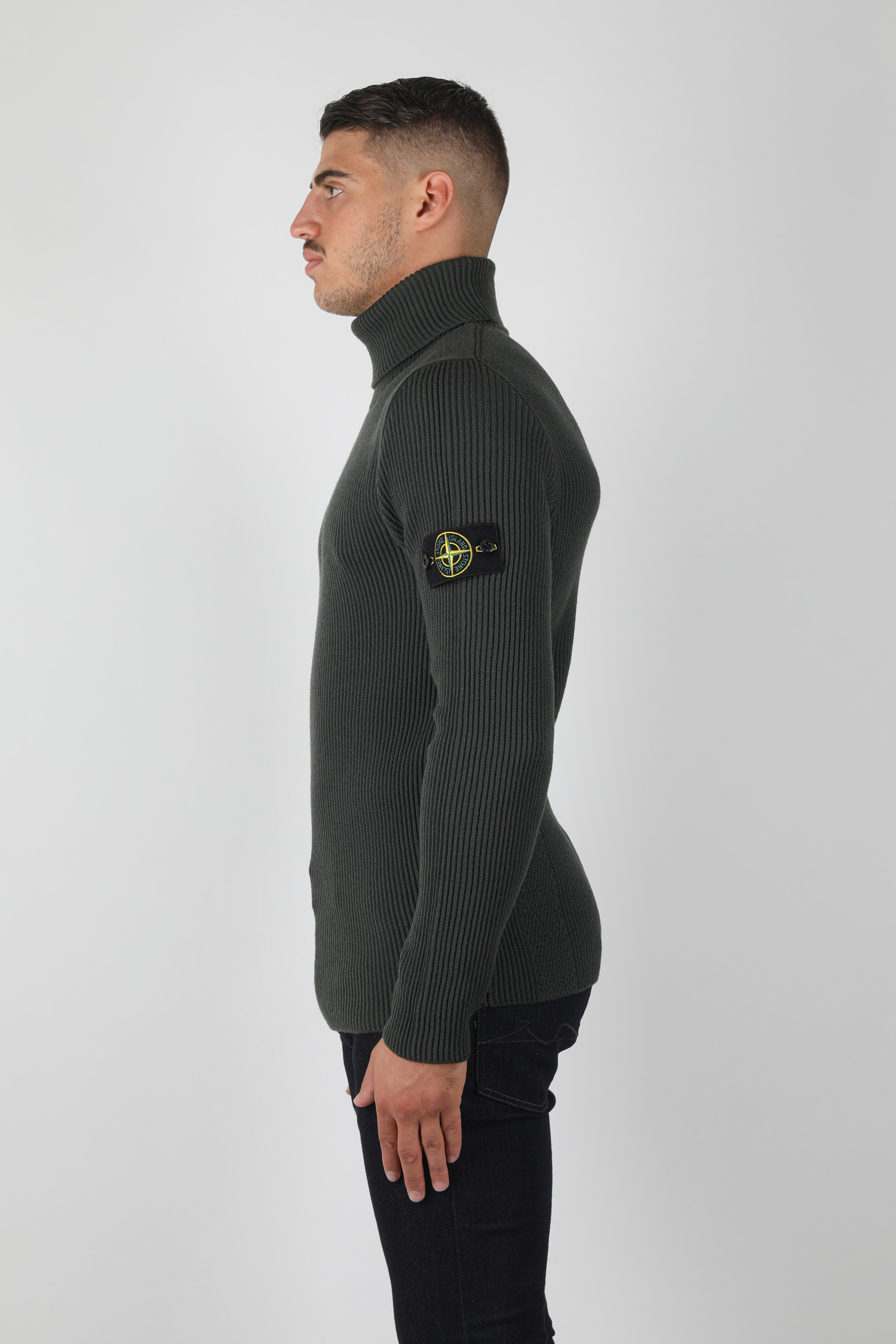 PULL COL ROULE STONE ISLAND KAKI 731522C2-V0059