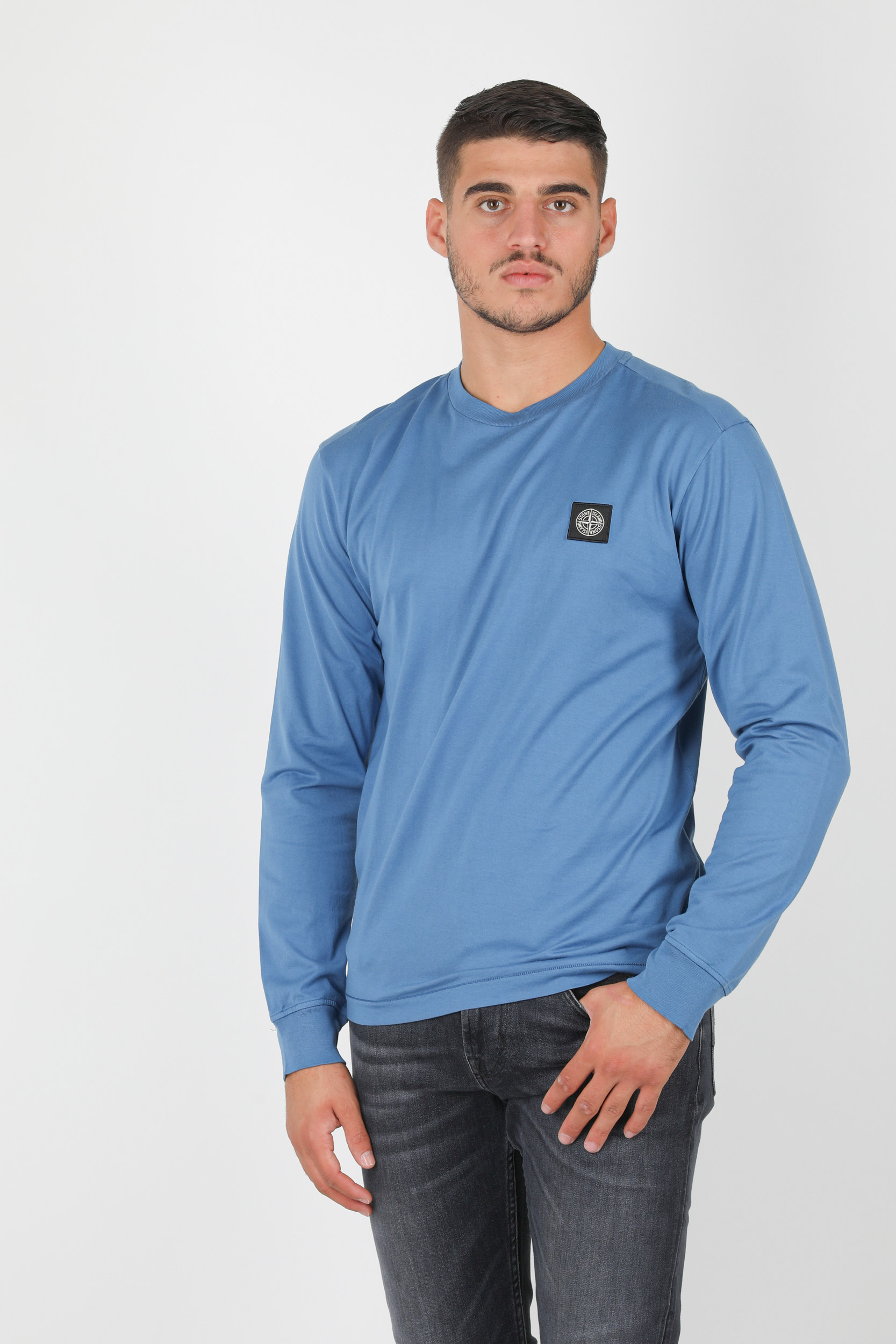 T-SHIRT MANCHES LONGUES STONE ISLAND BLEU 731522713-V0043