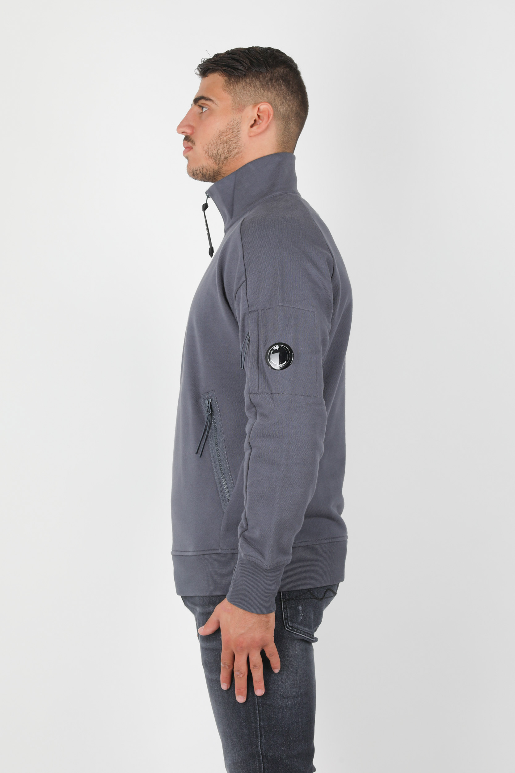 SWEAT COL ZIPPE C.P COMPANY BLEU S051A-884