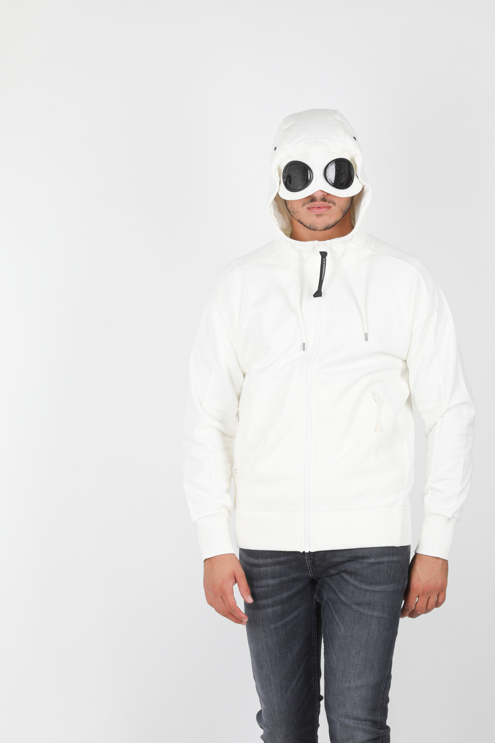 SWEAT ZIPPE C.P COMPANY BLANC S009A-103