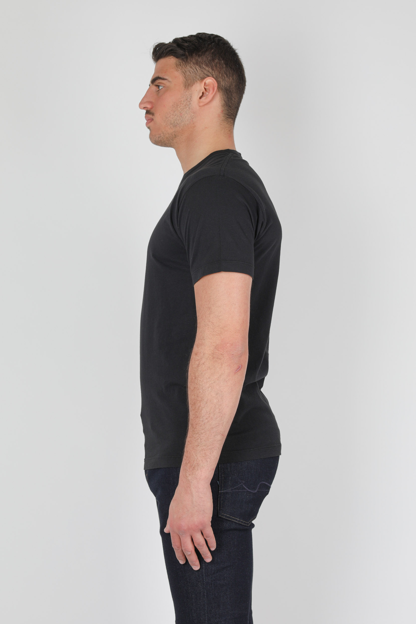 T-SHIRT STONE ISLAND NOIR LOGO BLANC 74152NS55-V0029