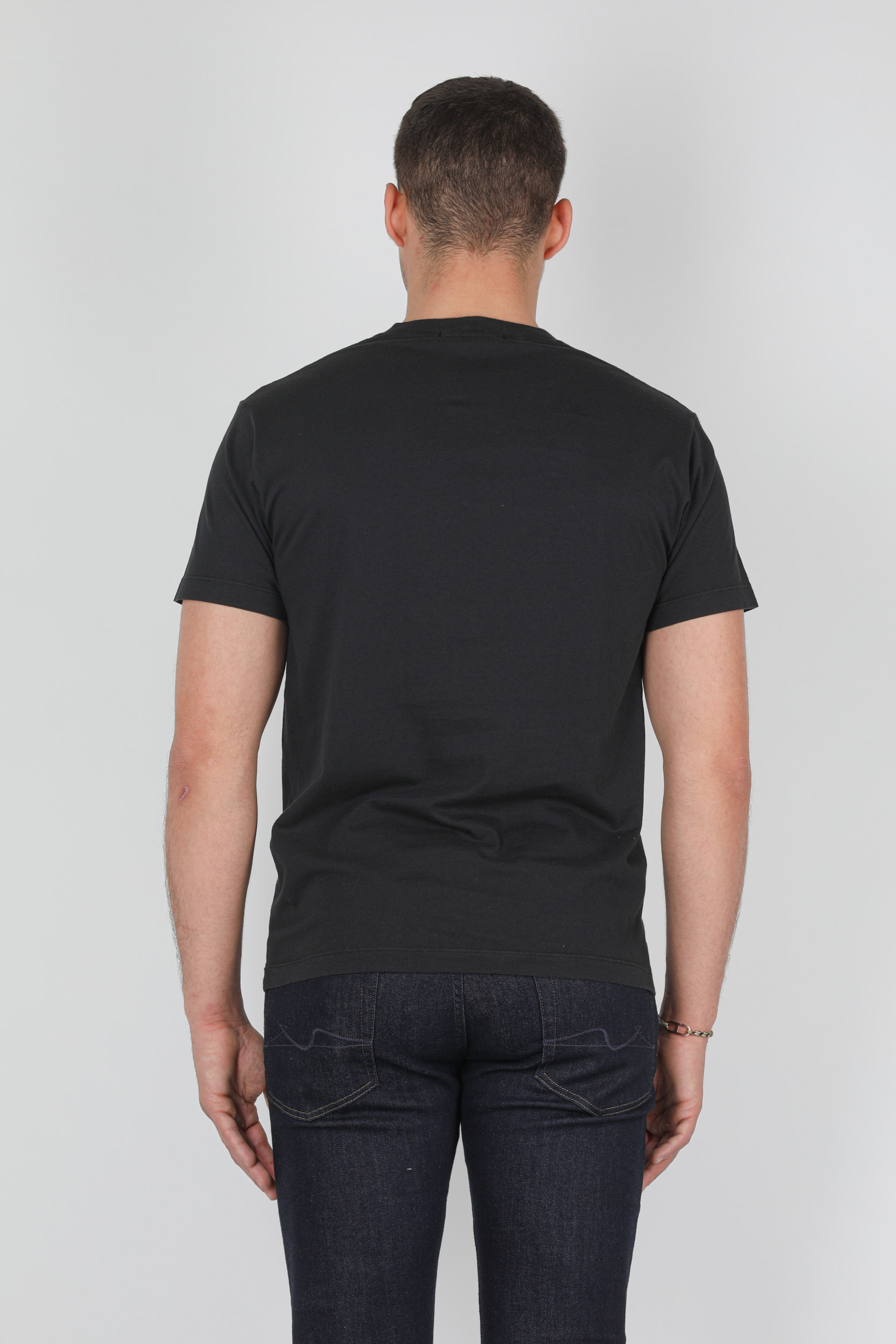 T-SHIRT STONE ISLAND NOIR LOGO BLANC 74152NS55-V0029