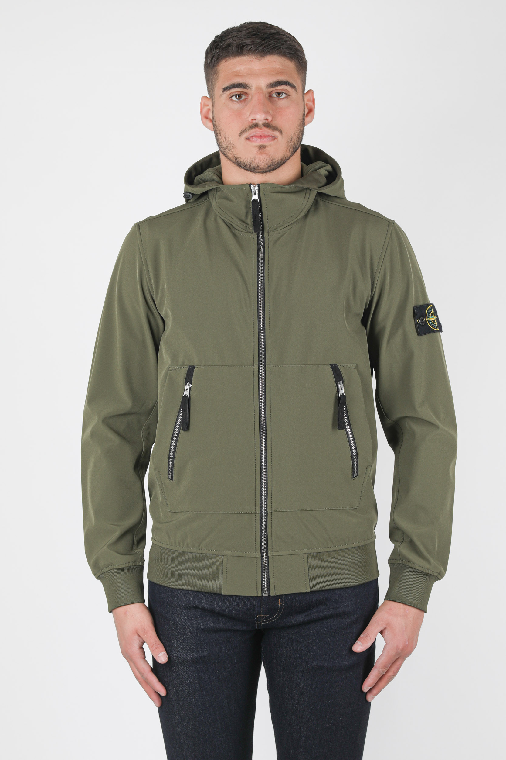 BLOUSON SOFT SHELL-R STONE ISLAND KAKI 741540727-V0058